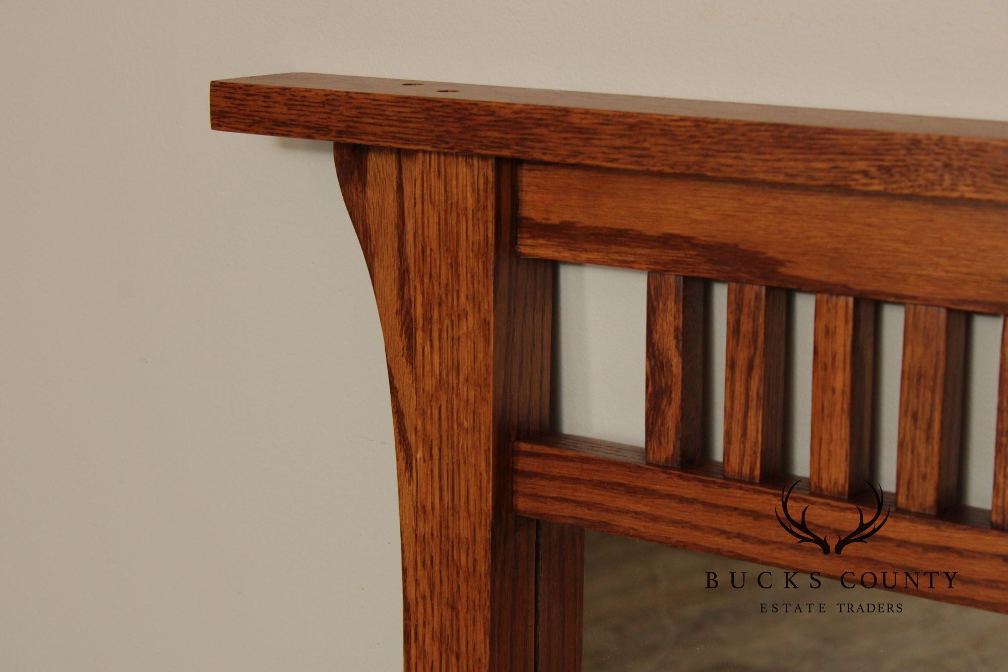 Mission Style Oak Mantel Mirror
