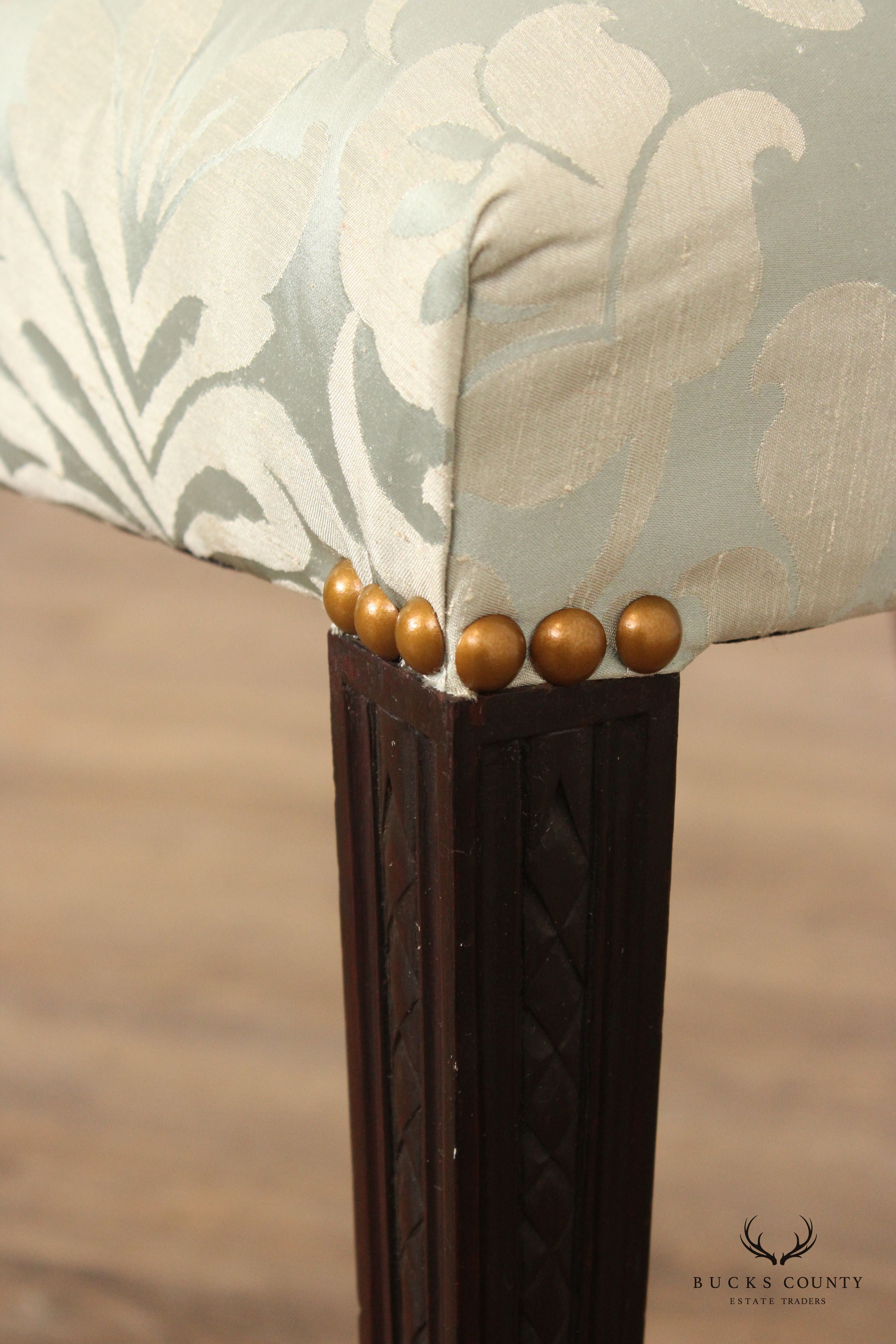 Hepplewhite Style Pair of Mahogany Shield-Back Side Chairs