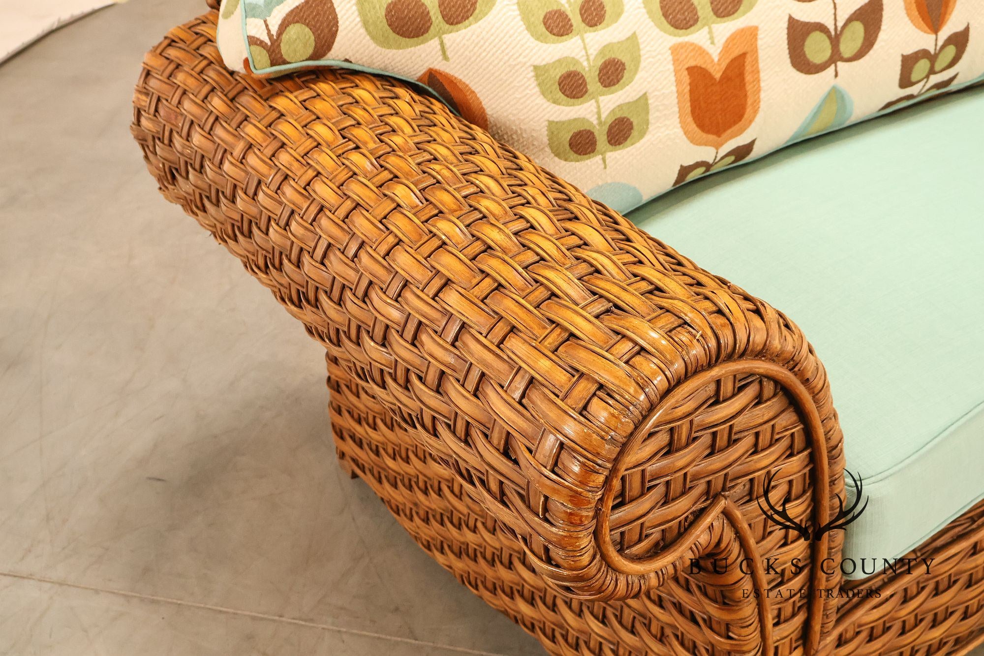 Lane Venture Excursions Pair Of Wicker Sofas With Cushions