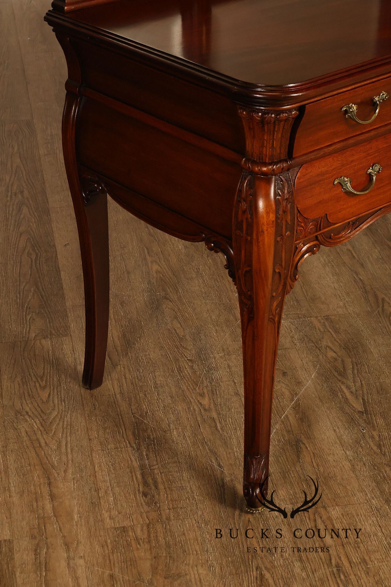 RJ Horner Antique Carved Mahogany Vanity With Mirror