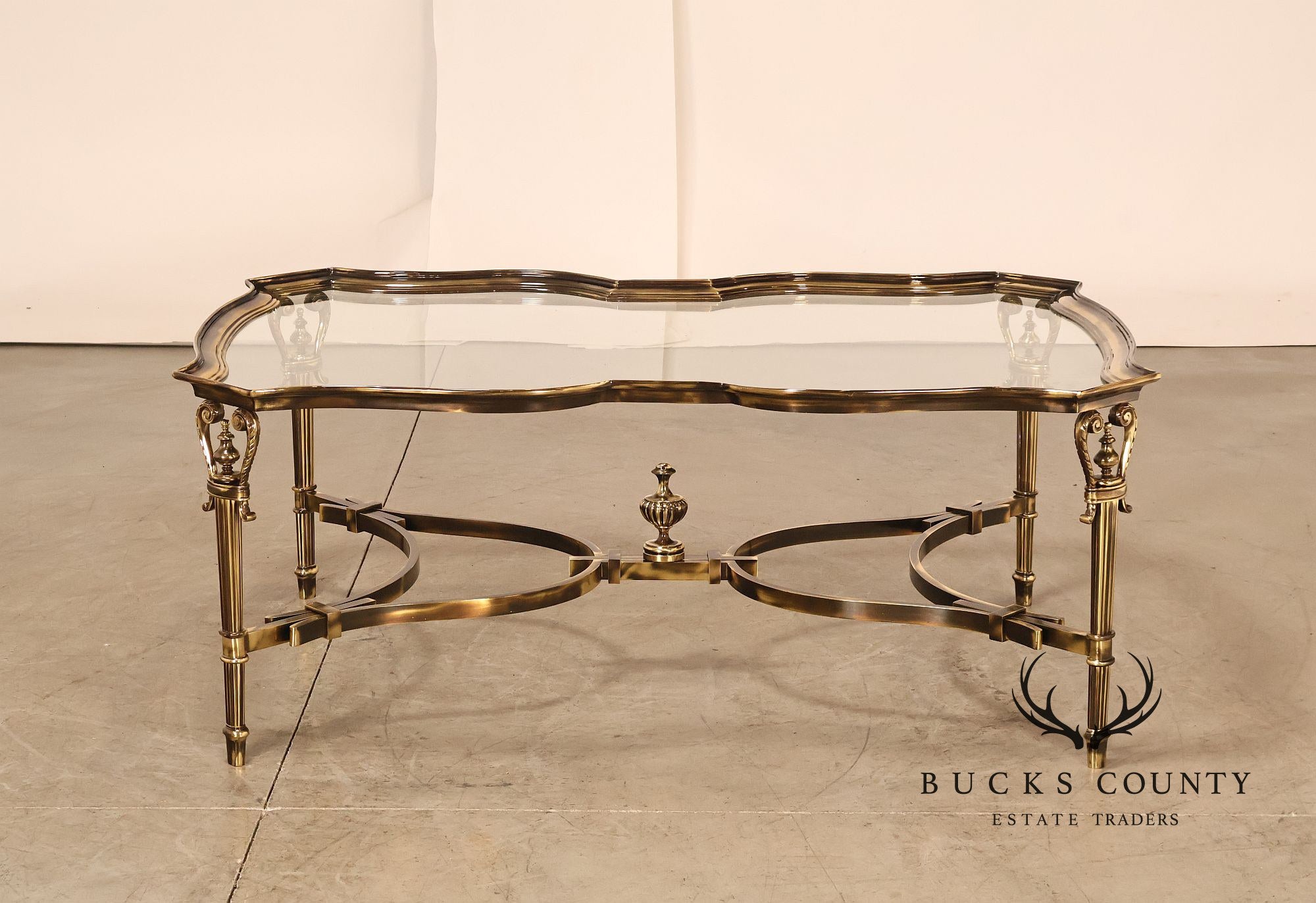Maitland Smith Glass Top 'Venice' Coffee Table