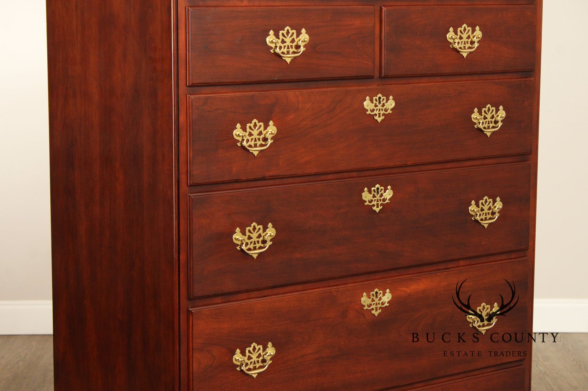 Statton Chippendale Style Cherry Tall Chest