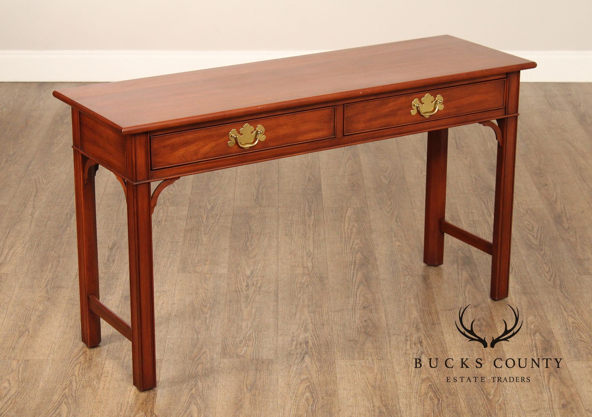 Henkel Harris Chippendale Style Cherry Console Table