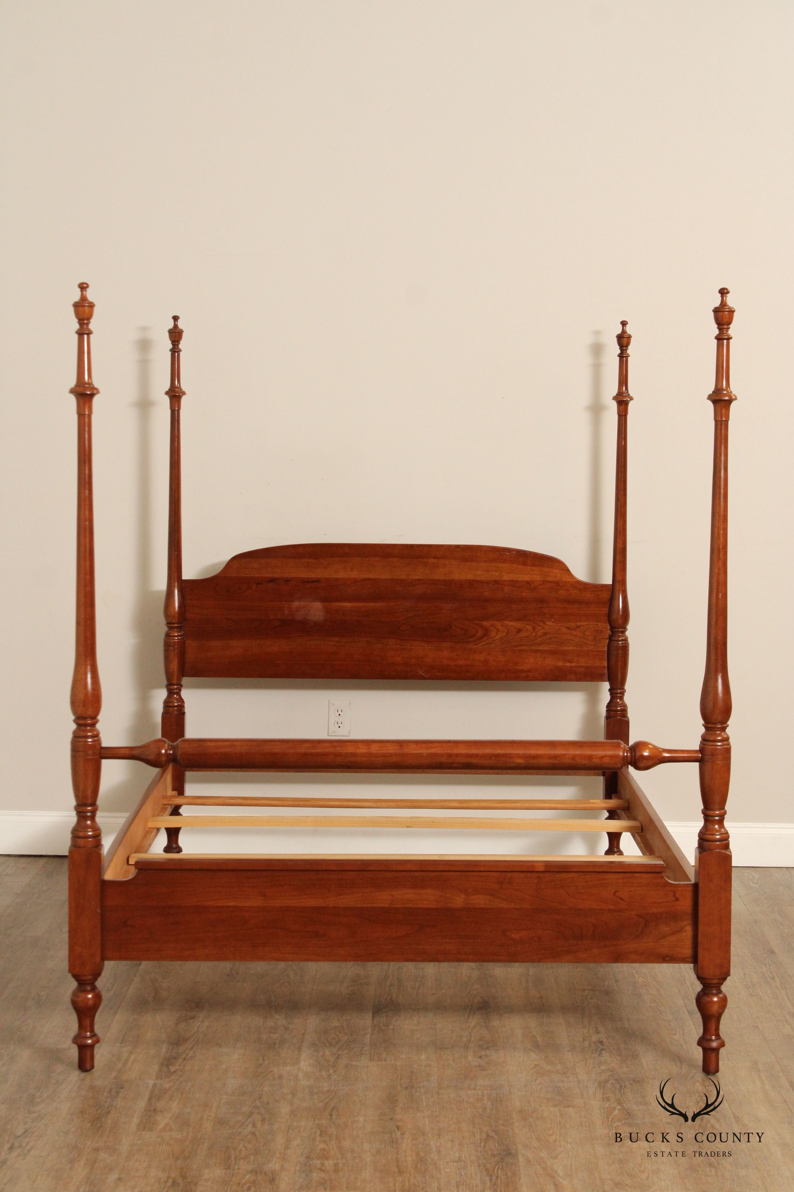 Traditional Carved Cherry Full Size Poster Bed