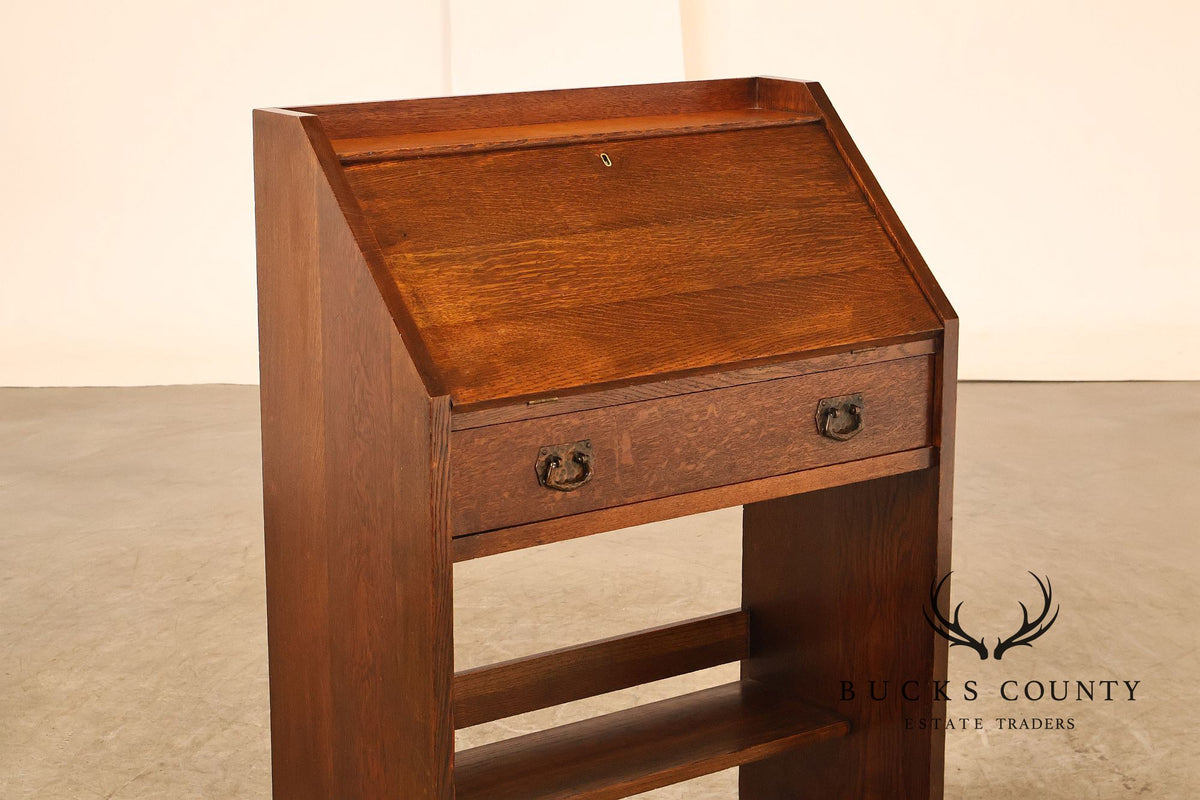 Antique Lifetime Furniture Arts And Crafts Mission Oak Drop Front Desk