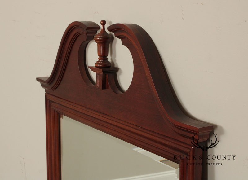 Chippendale Style Carved Cherry Pediment Wall Mirror