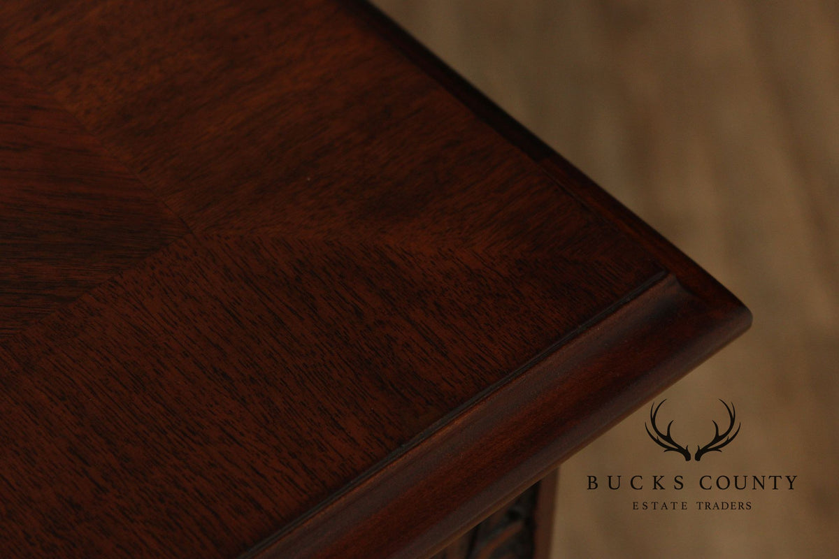 Traditional Georgian Style Carved Walnut Console Table