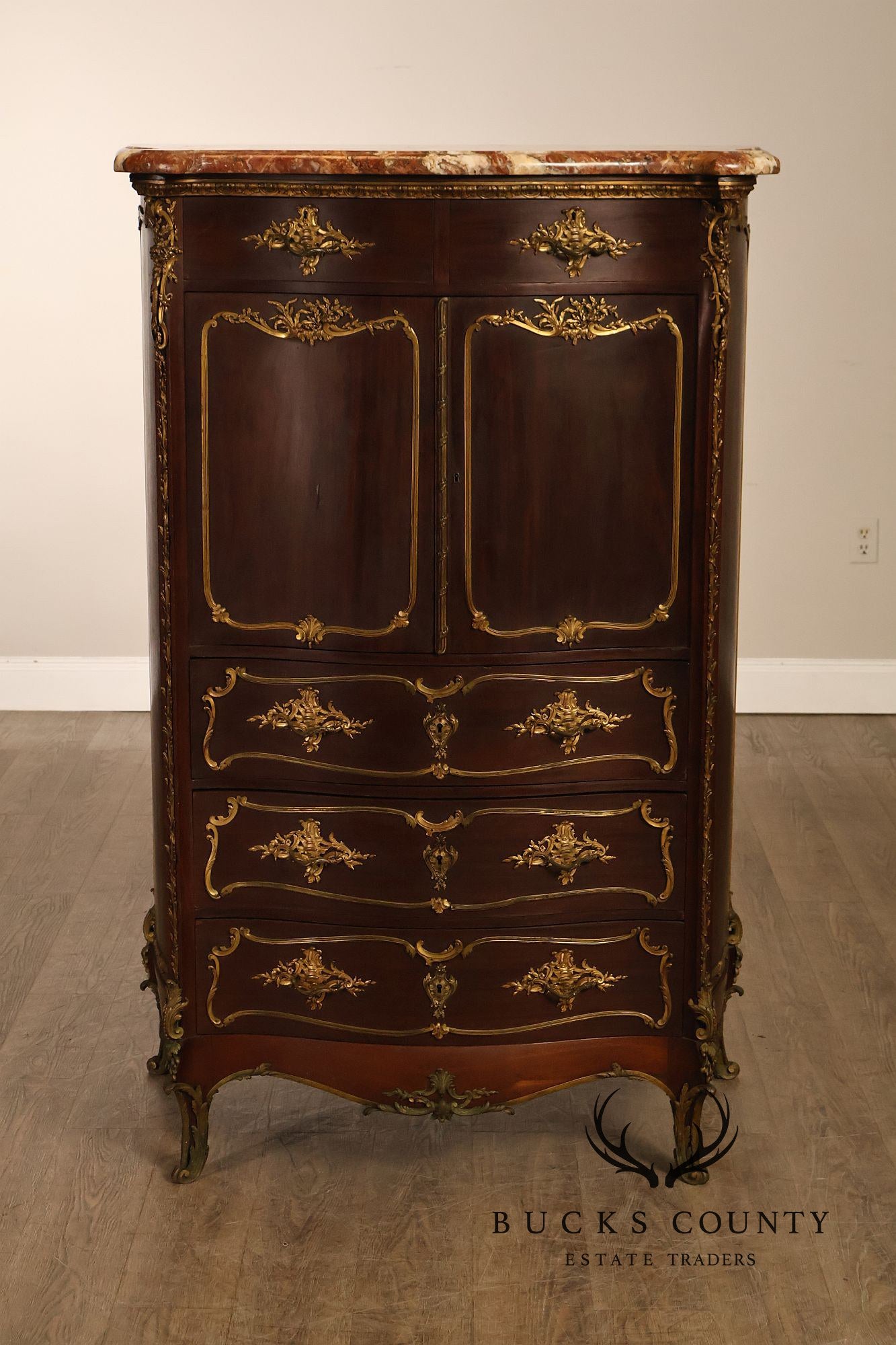 Early 20th Century Bronze Mounted Louis XV Style Chest of Drawers