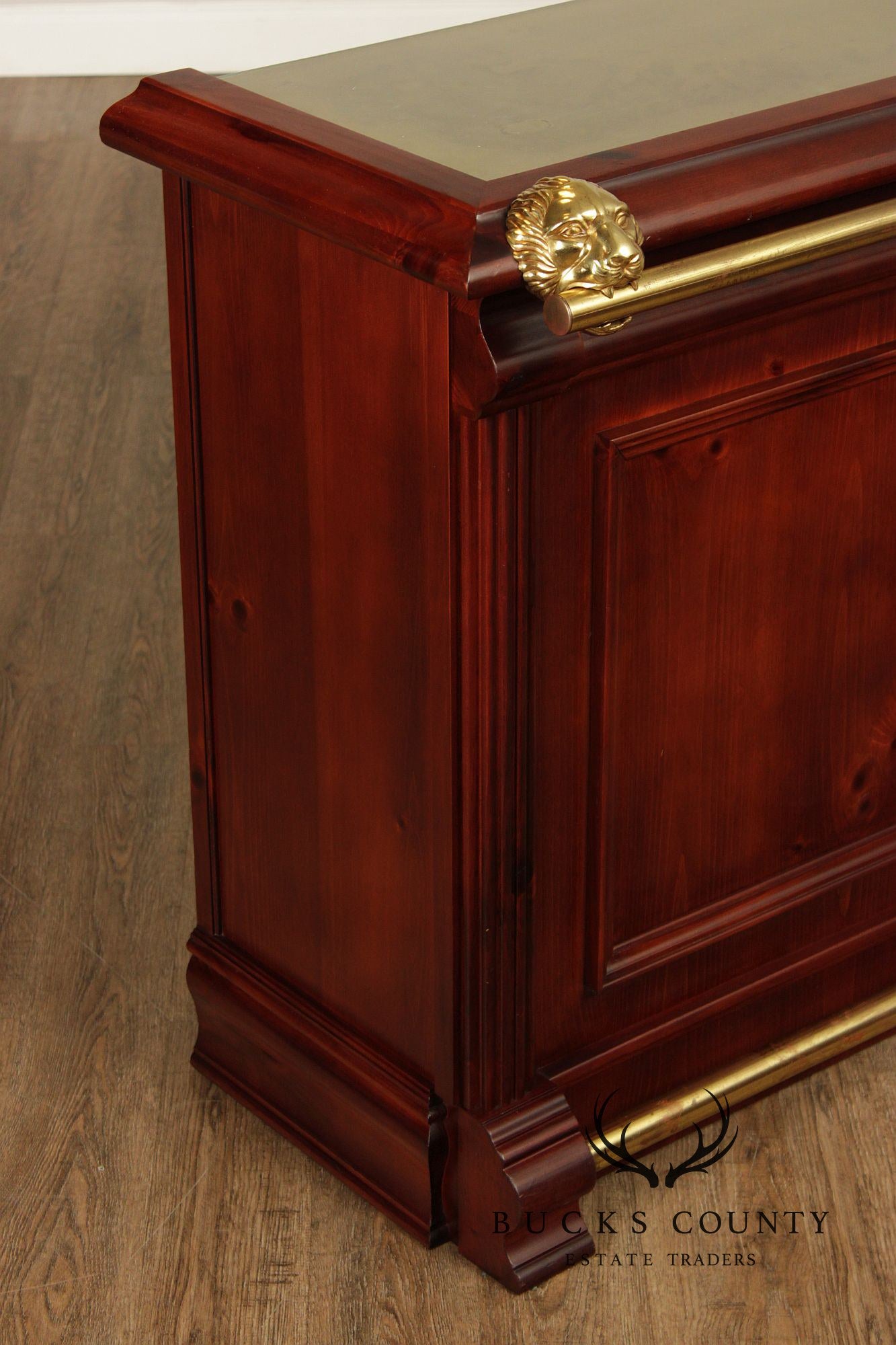 Pulaski Furniture Brass Top Lion Head Bar With Two Stools