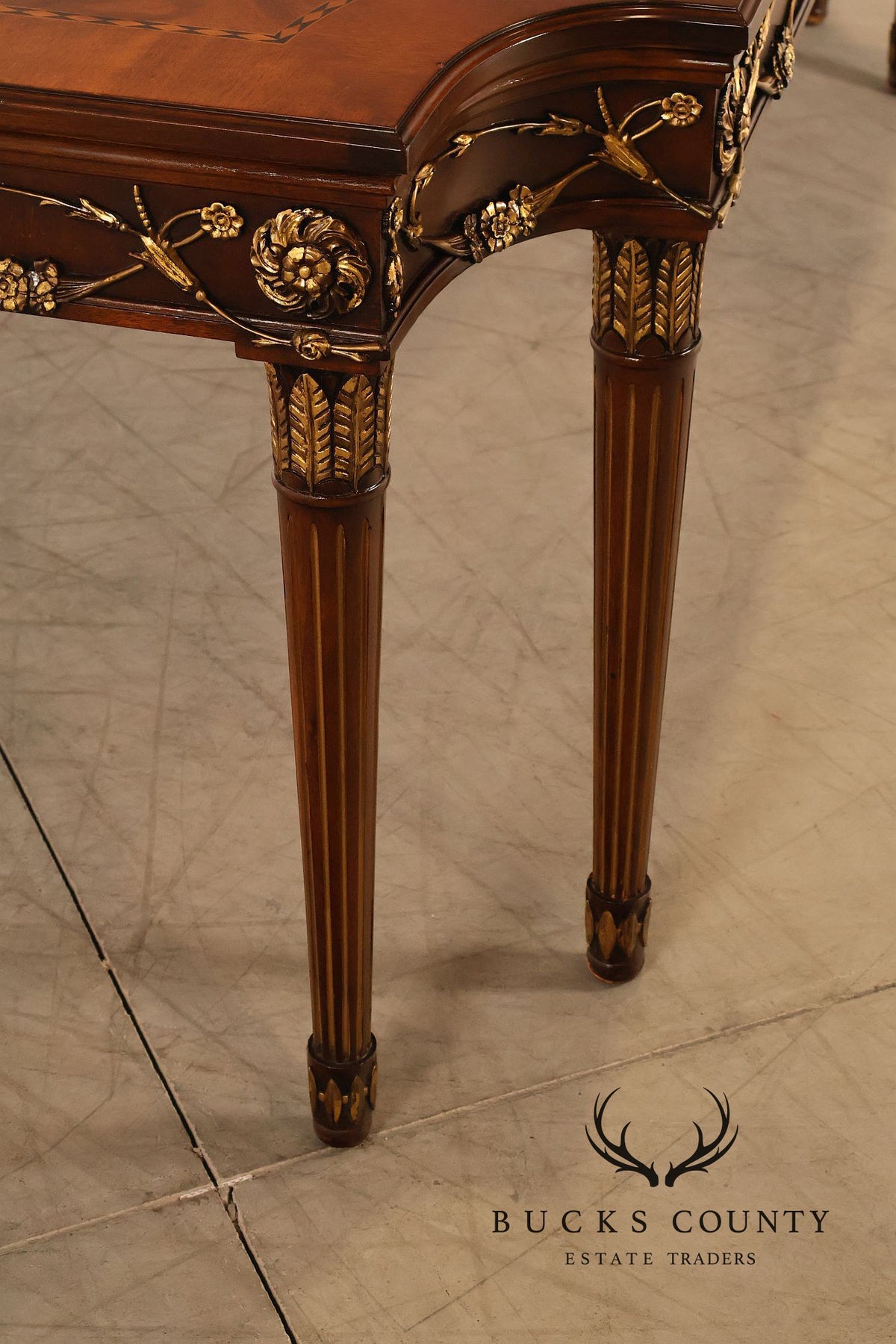 E J Victor Newport Collection Neoclassical Style Mahogany Dining Table With Two Leaves