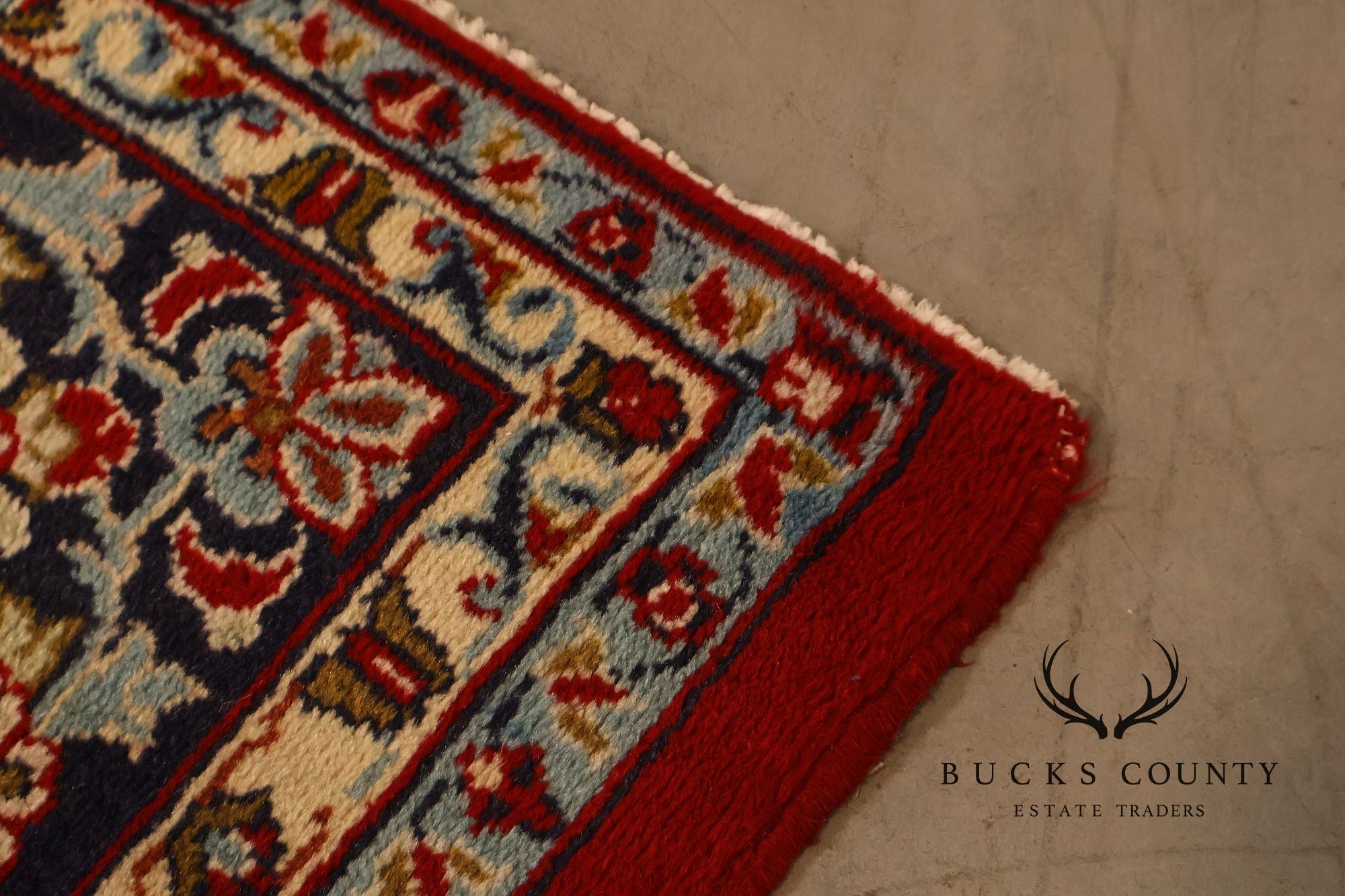 Hand Knotted Persian Style Vintage Wool Area Rug Red Field Floral Medallion