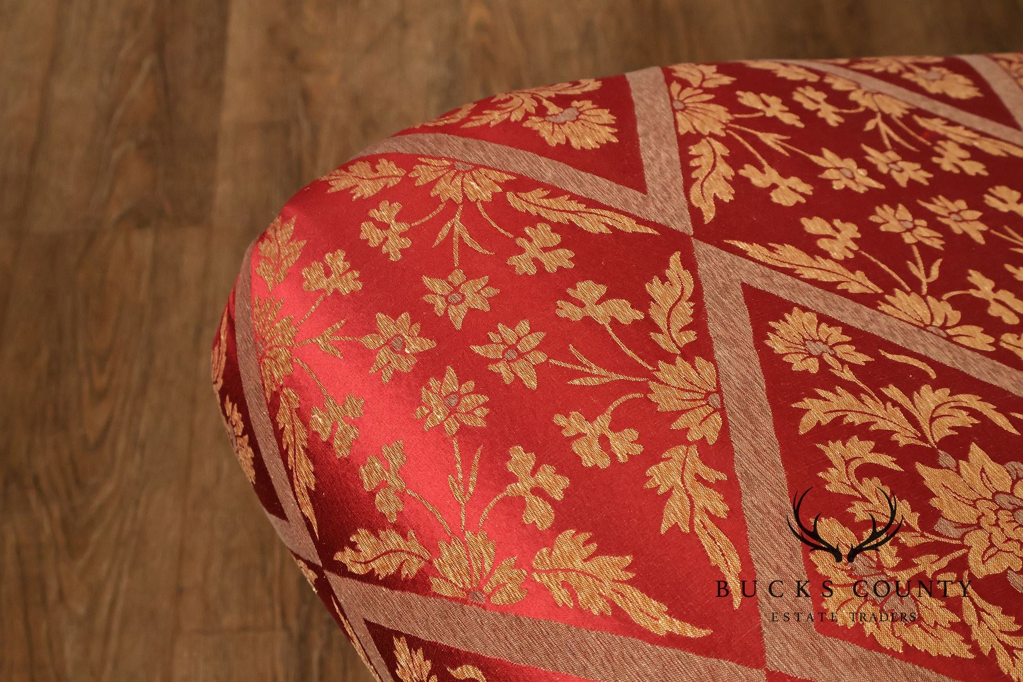 Neoclassical Style Carved Upholstered Recamier Bench