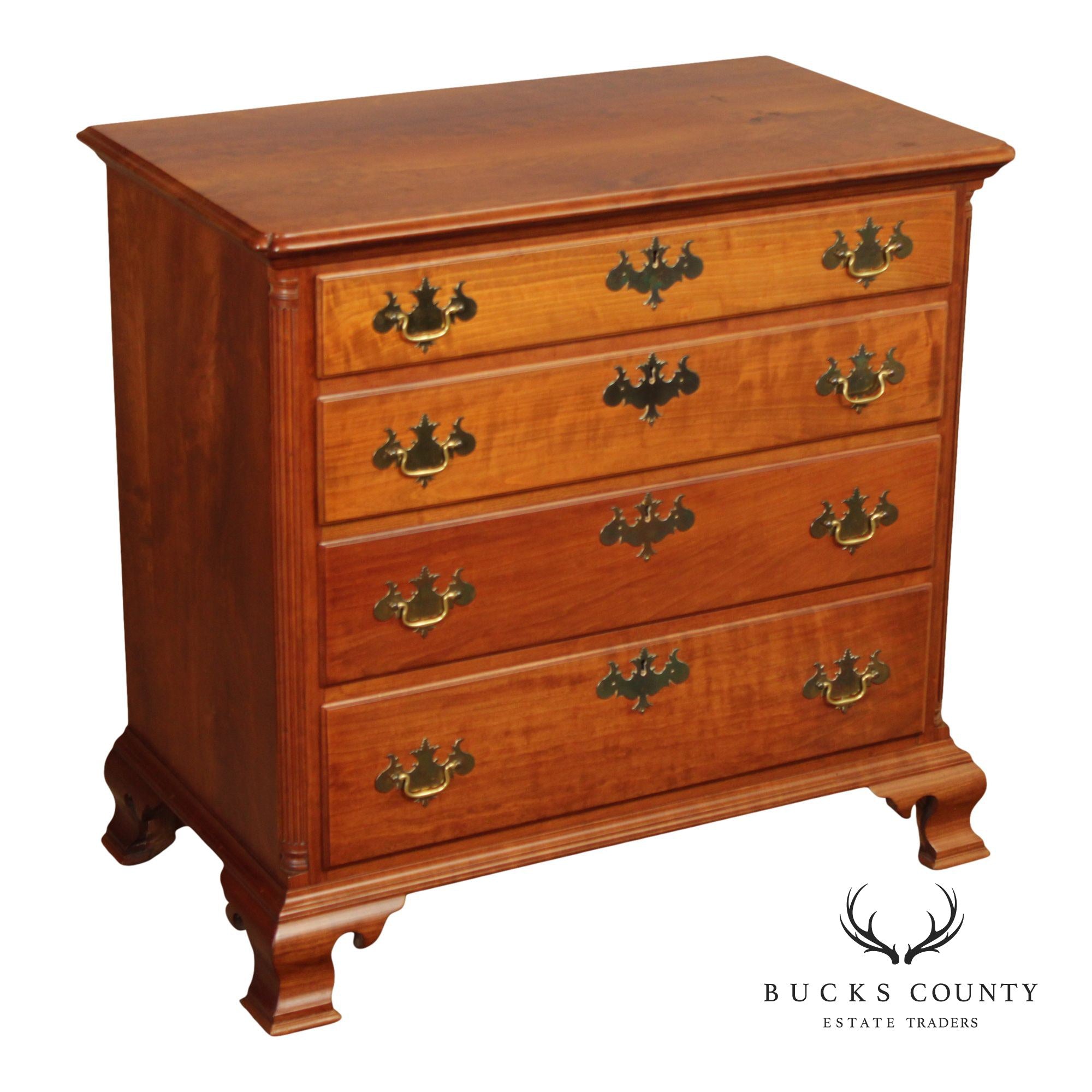 Robert Whitley Chippendale Style  Hand Crafted Cherry Chest Of Drawers
