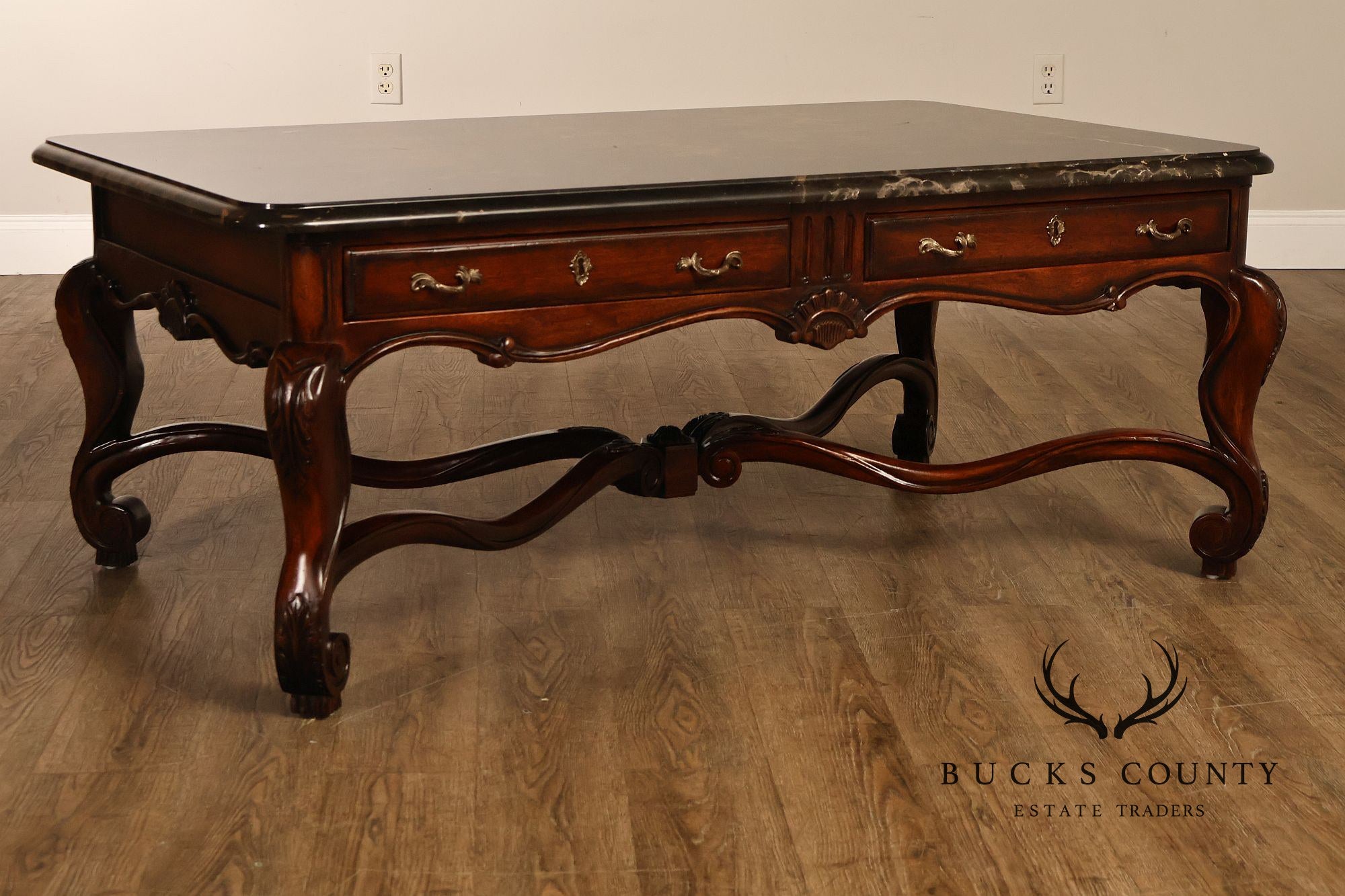 Henredon Carlyle Collection Louis XV Style Marble Top Cocktail Table