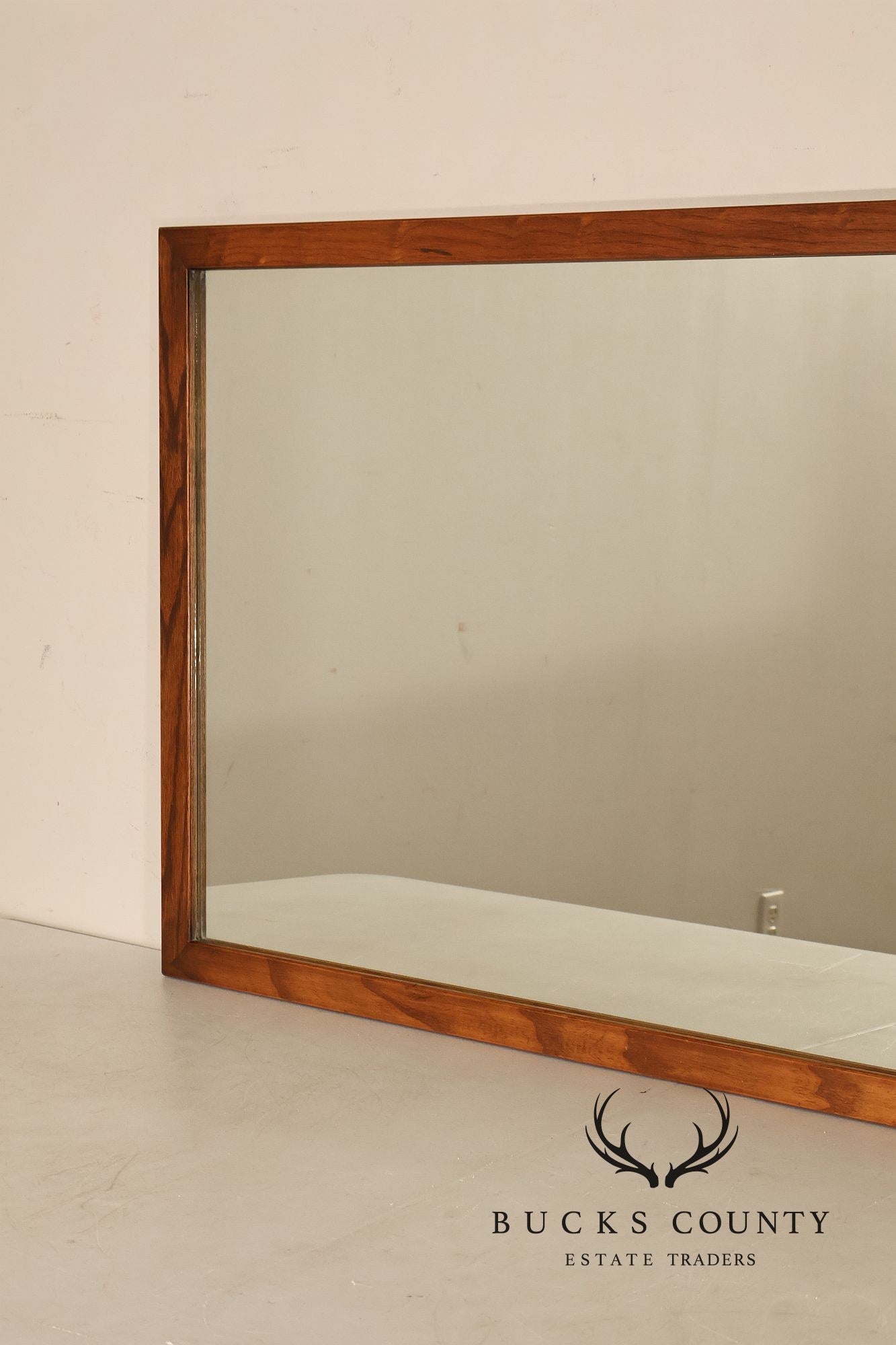 Carolina Mirror Co. Mid Century Modern Walnut Frame Mirror