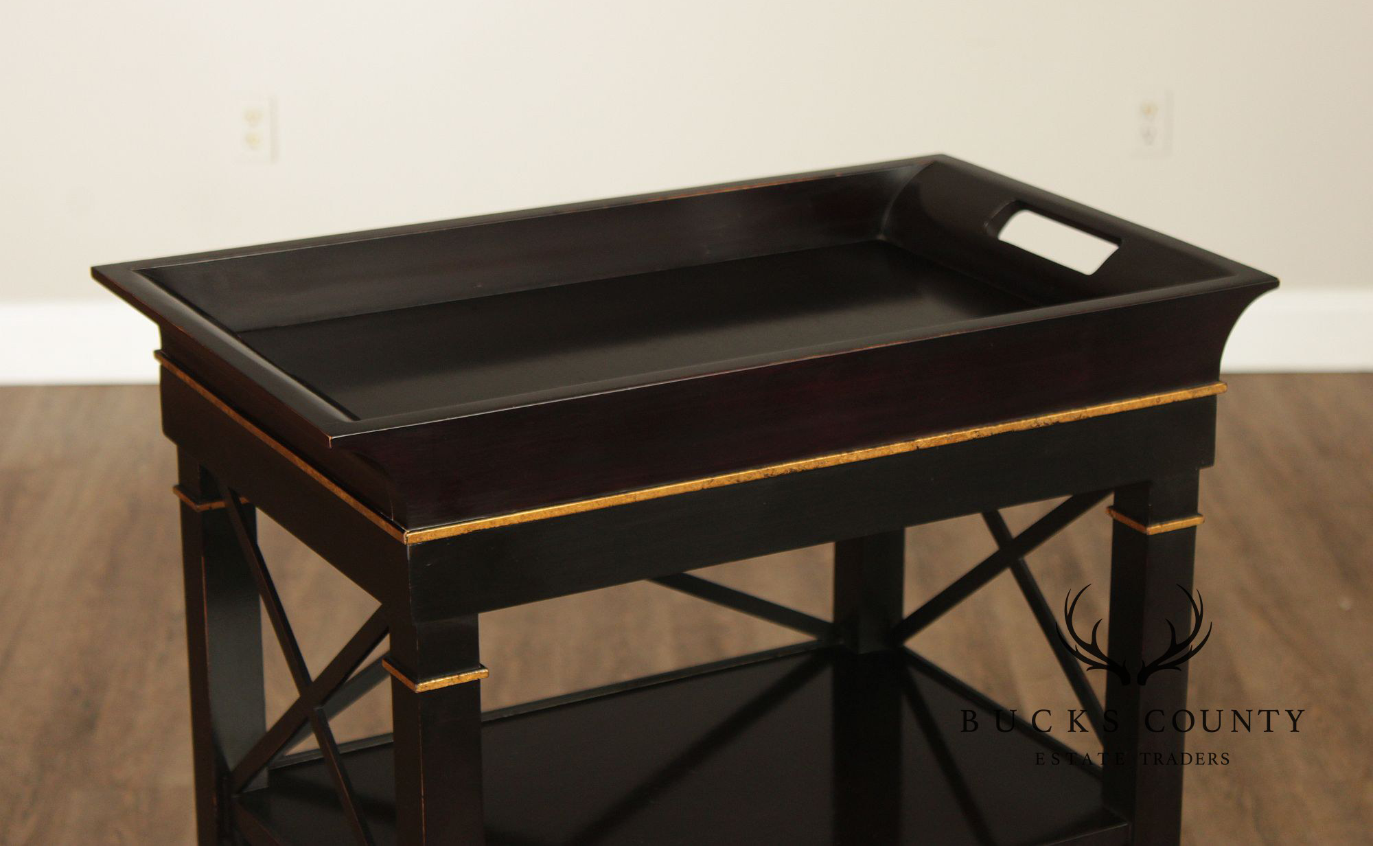 Baker Furniture Neoclassical Style Pair of Tray Top Bookcases