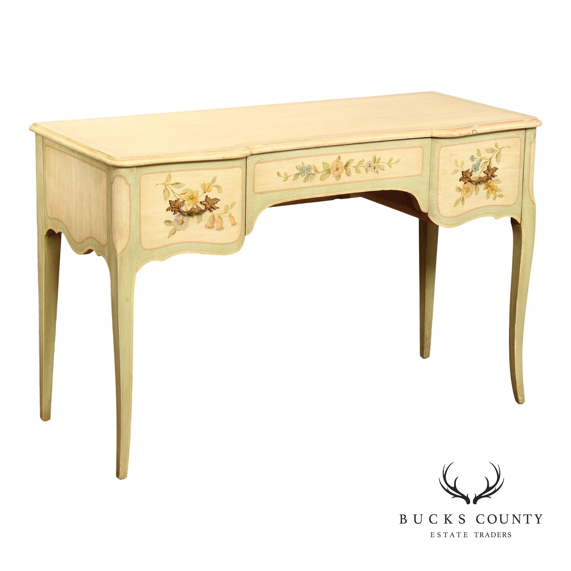 Widdicomb French Provincial Style Paint Decorated Vanity