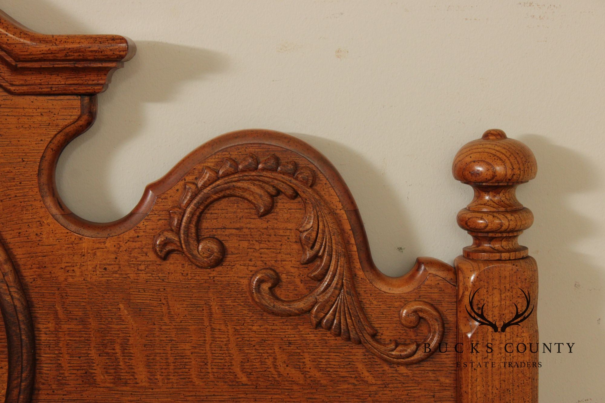 Lexington Victorian Style Carved Oak Queen Headboard