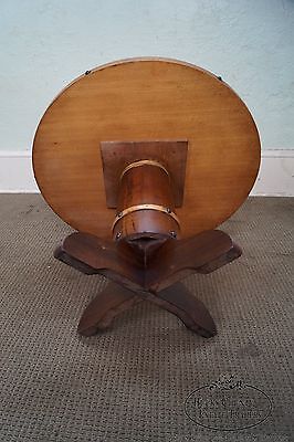 Vintage Oak Round Barrel Base Coffee Table