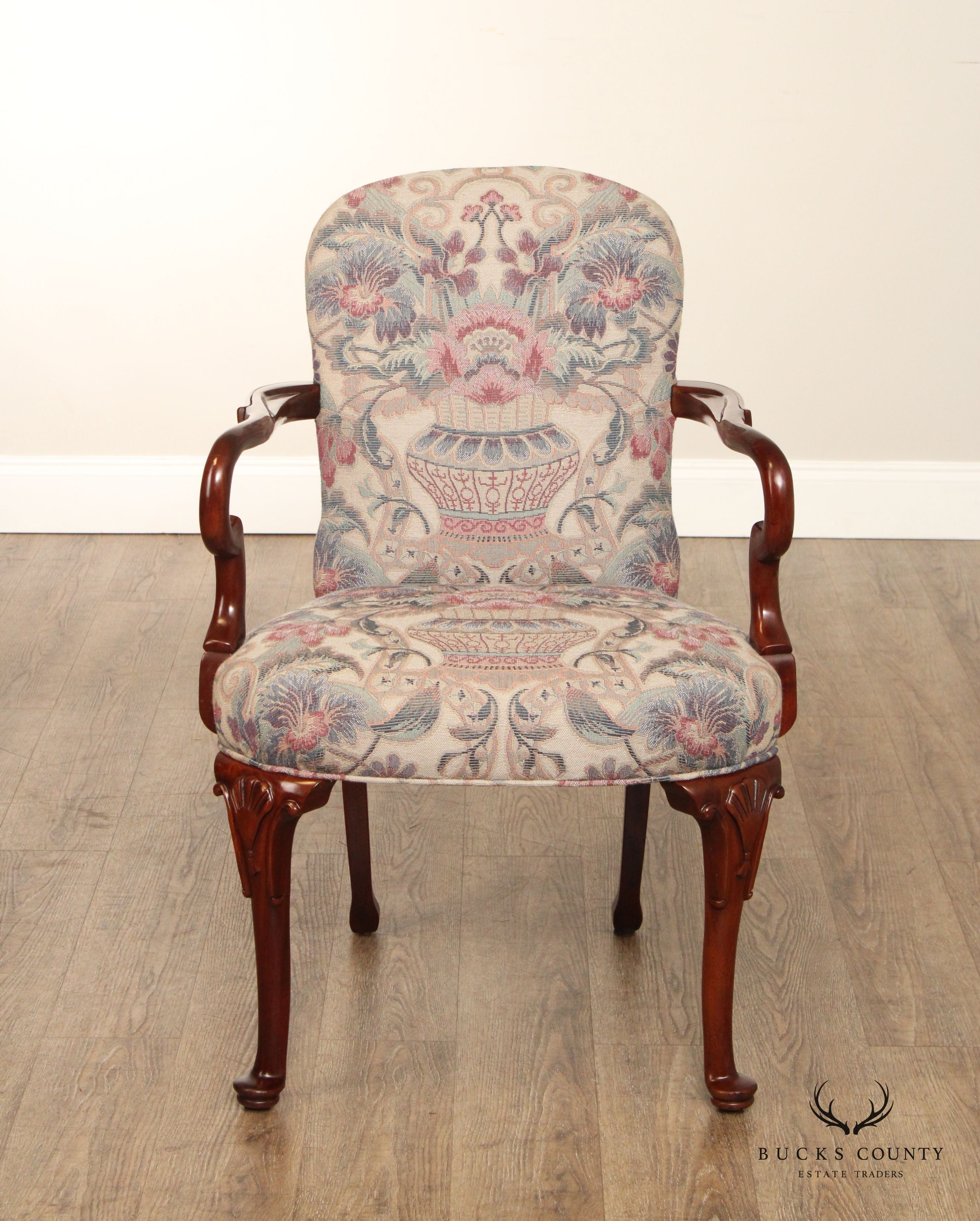 Southwood Queen Anne Style Mahogany Shepard’s Crook Arm Chair