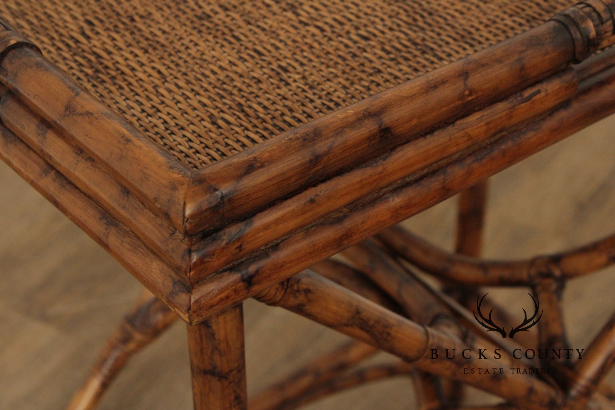 Vintage Bamboo and Rattan Server Tray Table