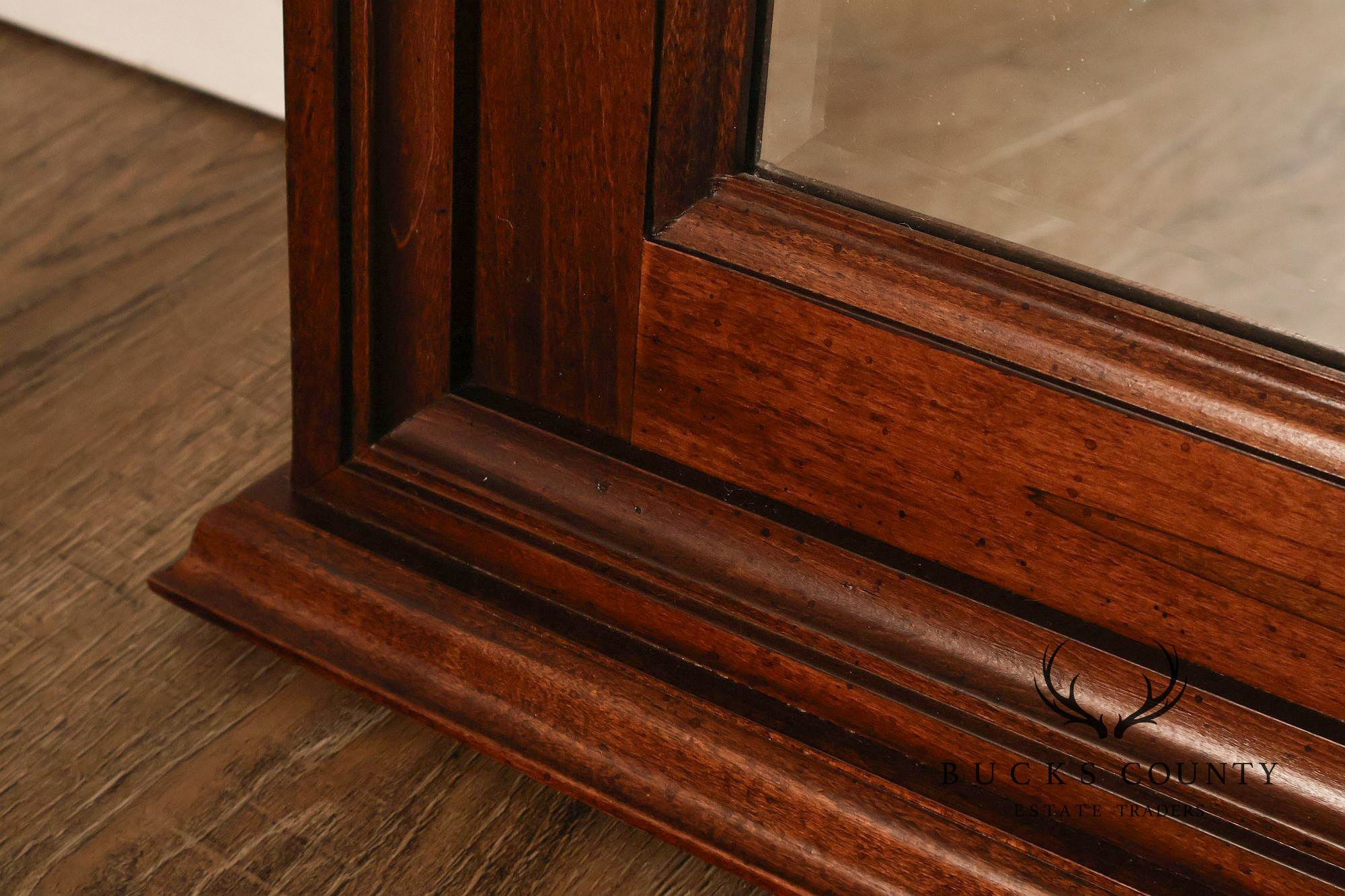 Thomasville Louis Philippe Style Arched Cherry Frame Landscape Wall Mirror