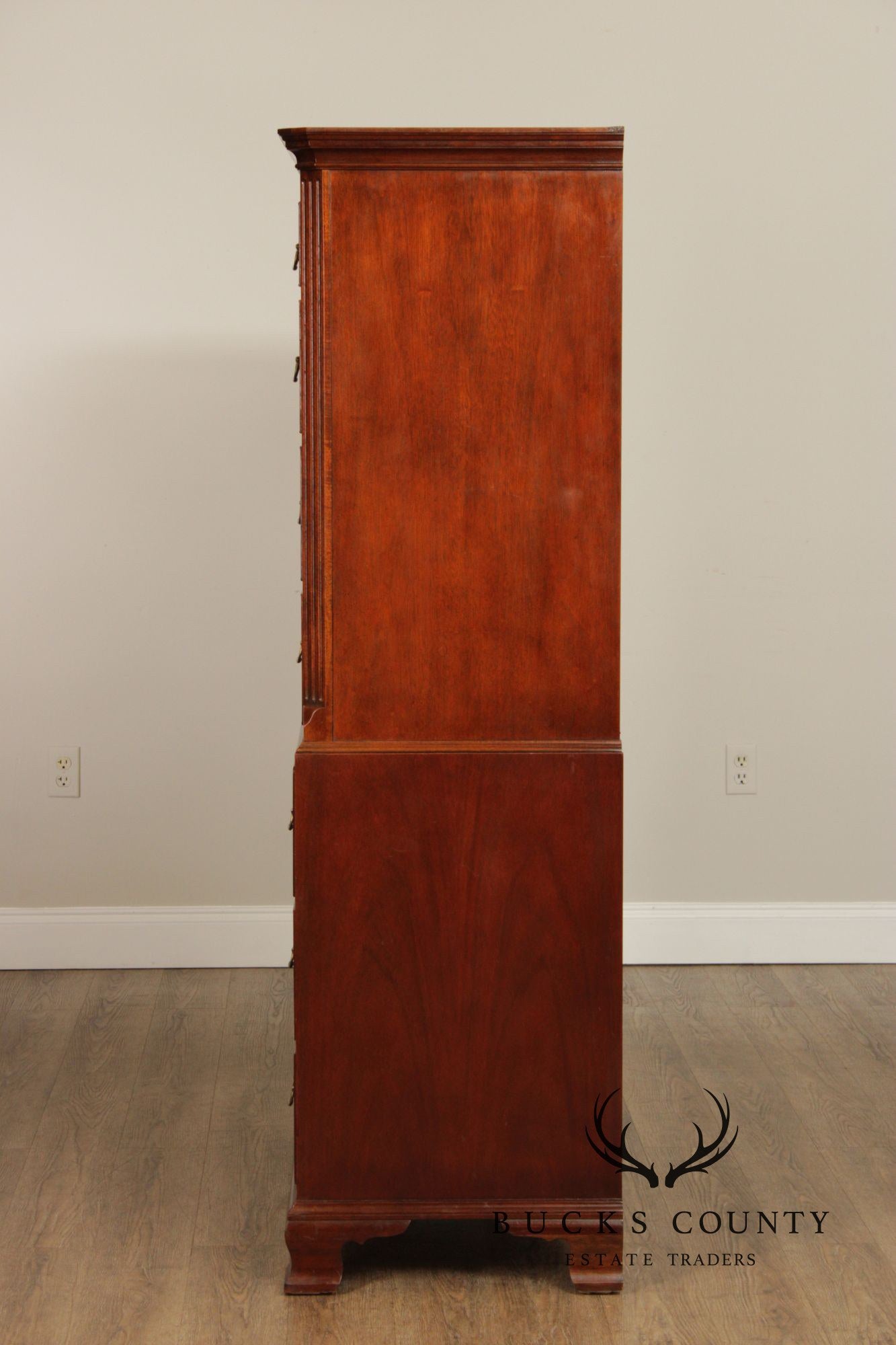 Baker Chippendale Style Mahogany Chest On Chest Highboy