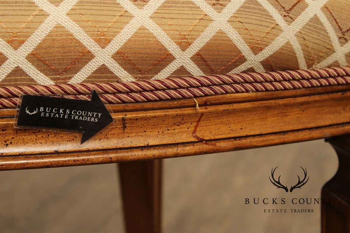 Karges Italian Provincial Vintage Set Of Four Walnut Cane Back Dining Chairs