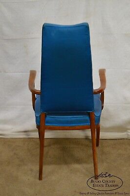 Klismos Style Set of 6 Solid Walnut Mid-Century Dining Chairs