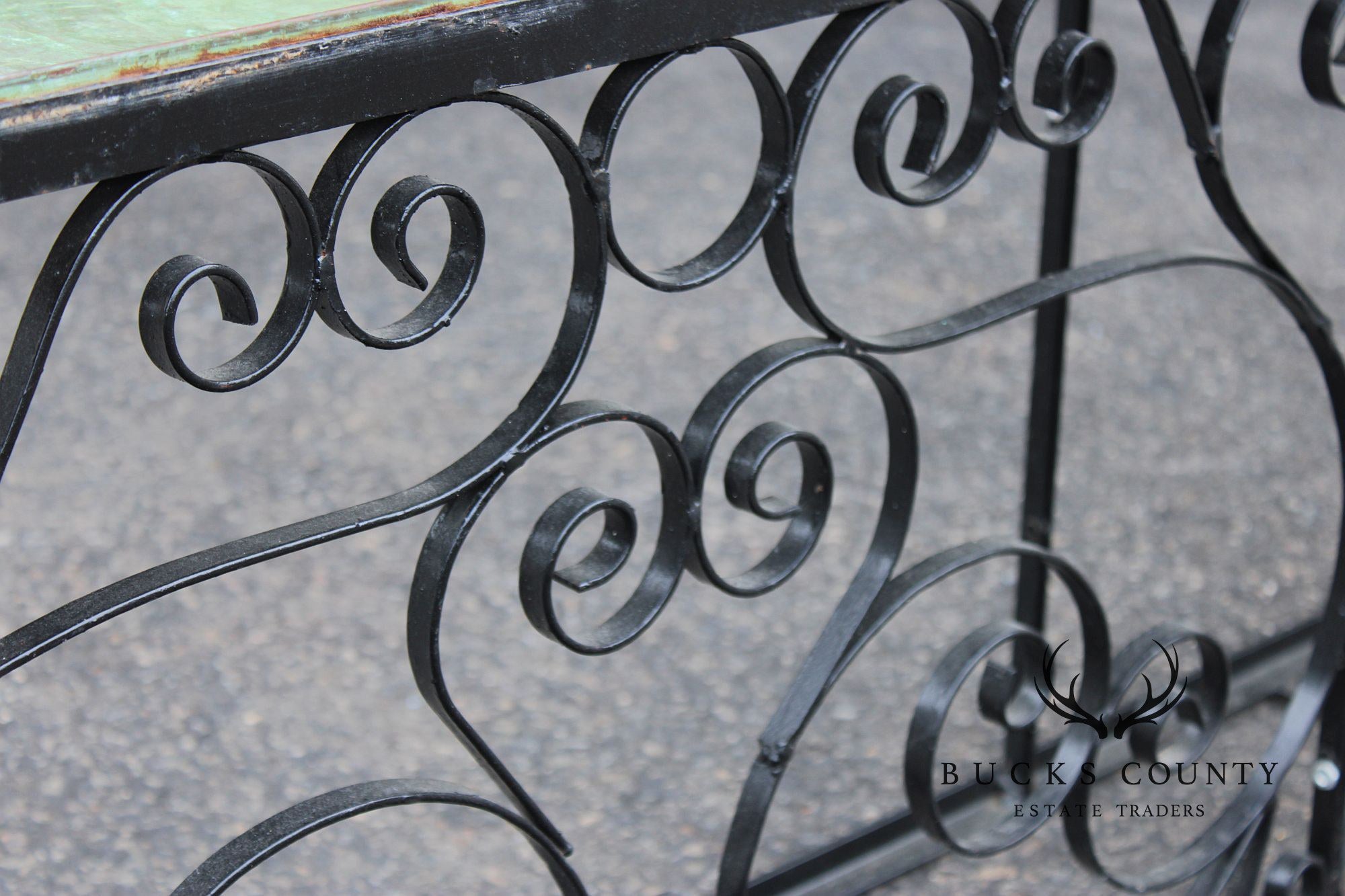 Ornamental Iron Window Length Narrow Planter With Copper Insert