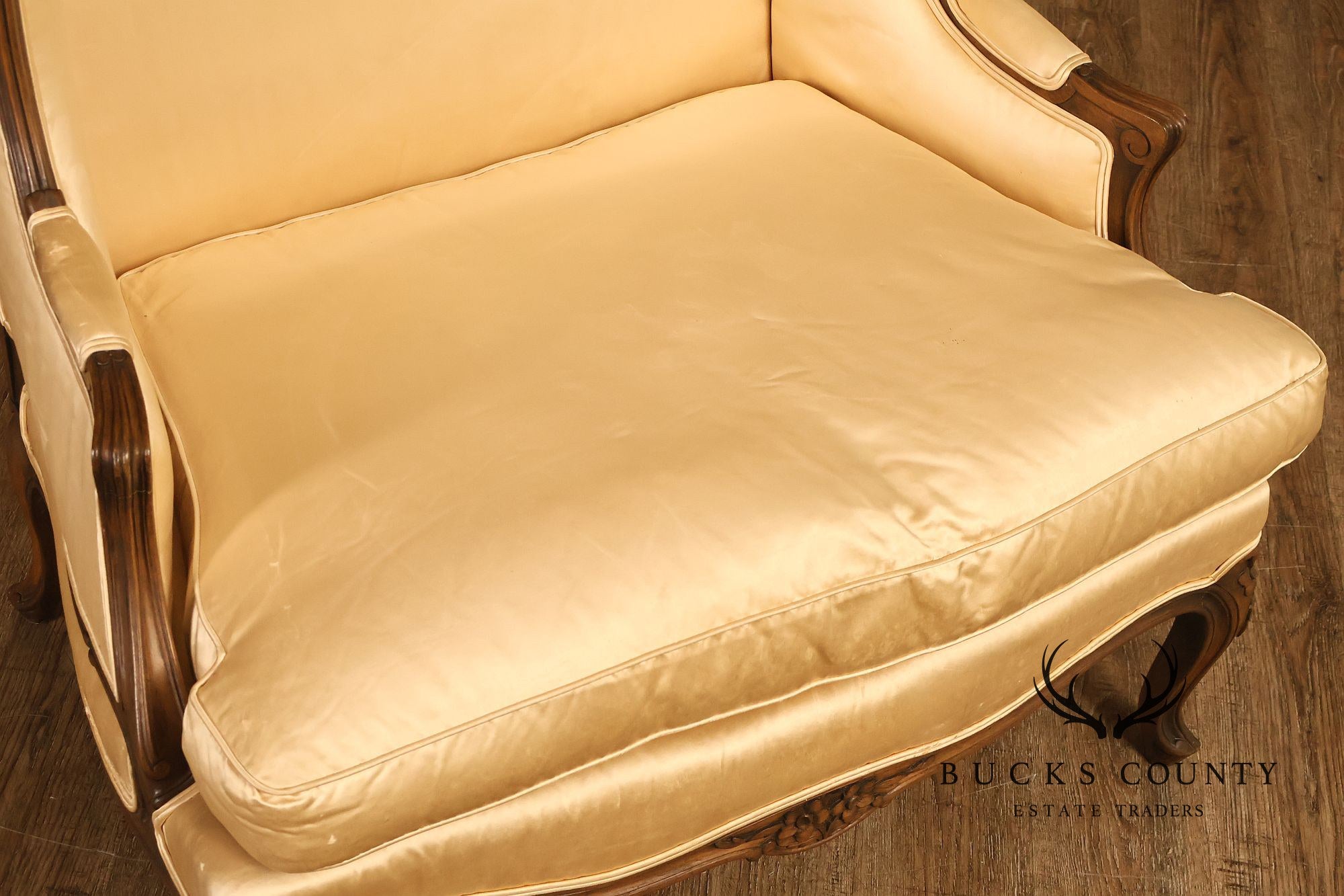 French Louis XV Style Wingback Bergere Chair