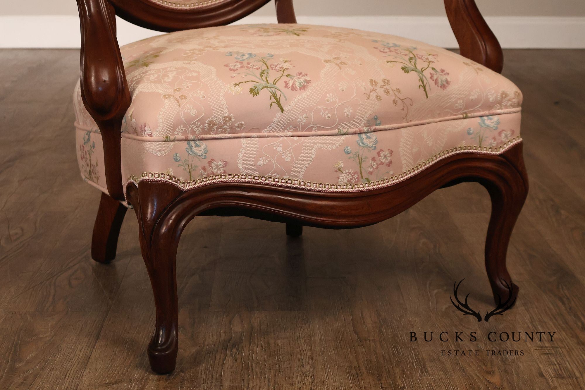 Antique Victorian Walnut Pair Of His And Hers Parlor Armchairs