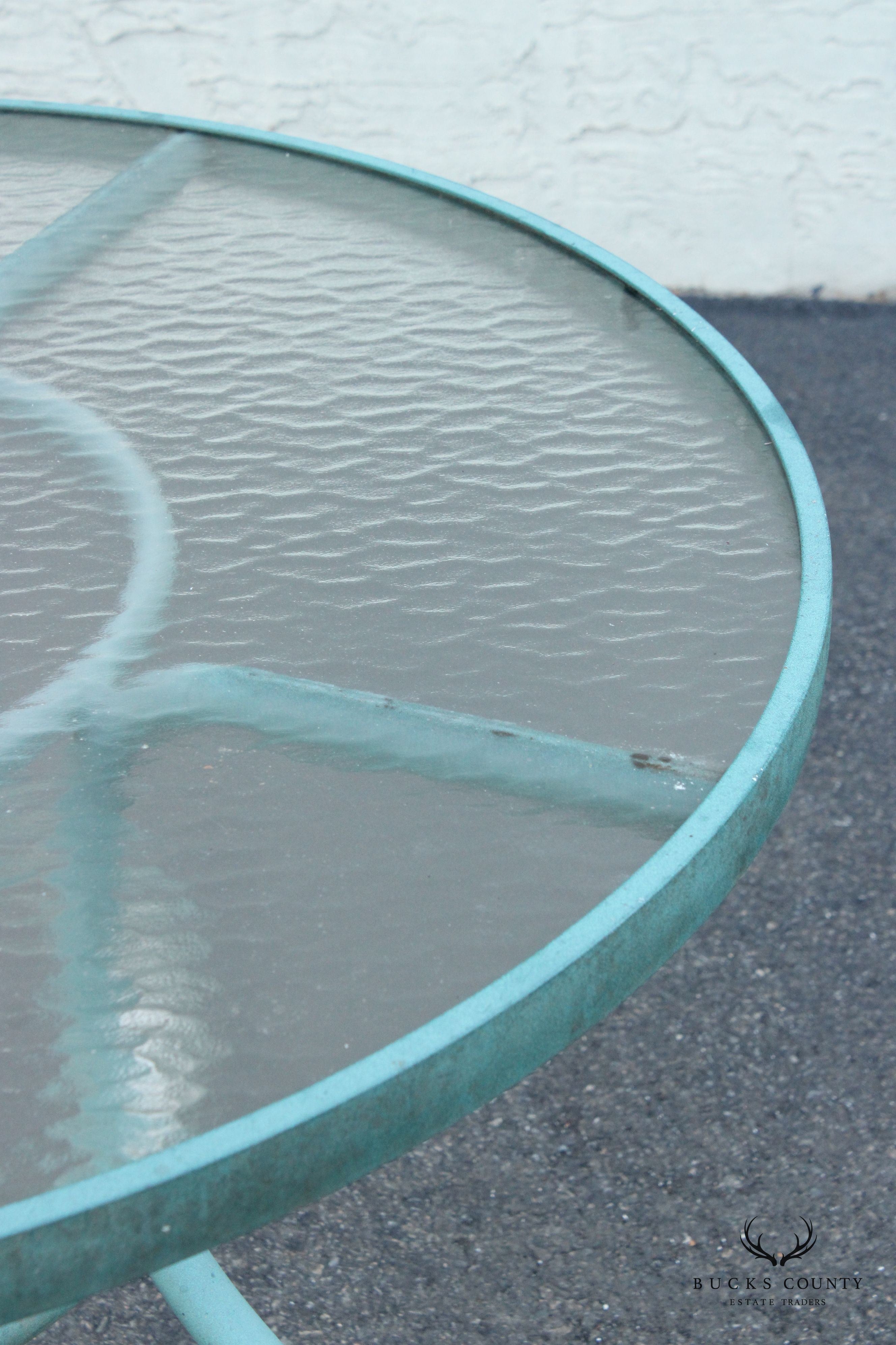 Woodard Round Glass Top Outdoor Patio Dining Table