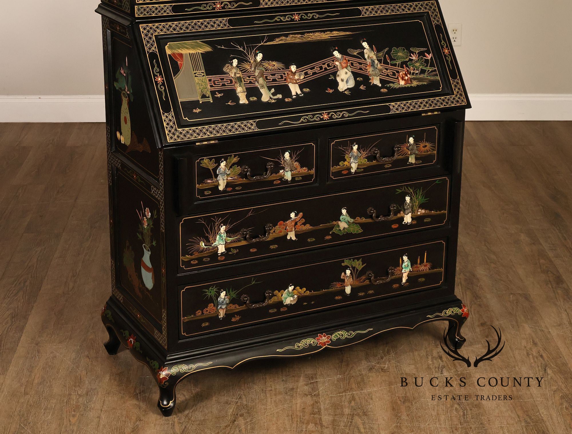 Chinoiserie Secretary Bookcase