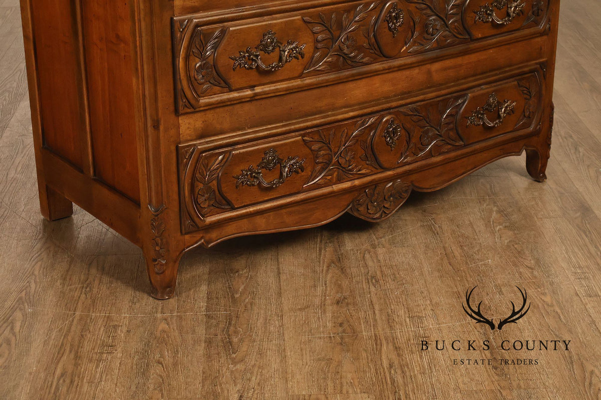 Rustic Italian Style Floral Carved Chest