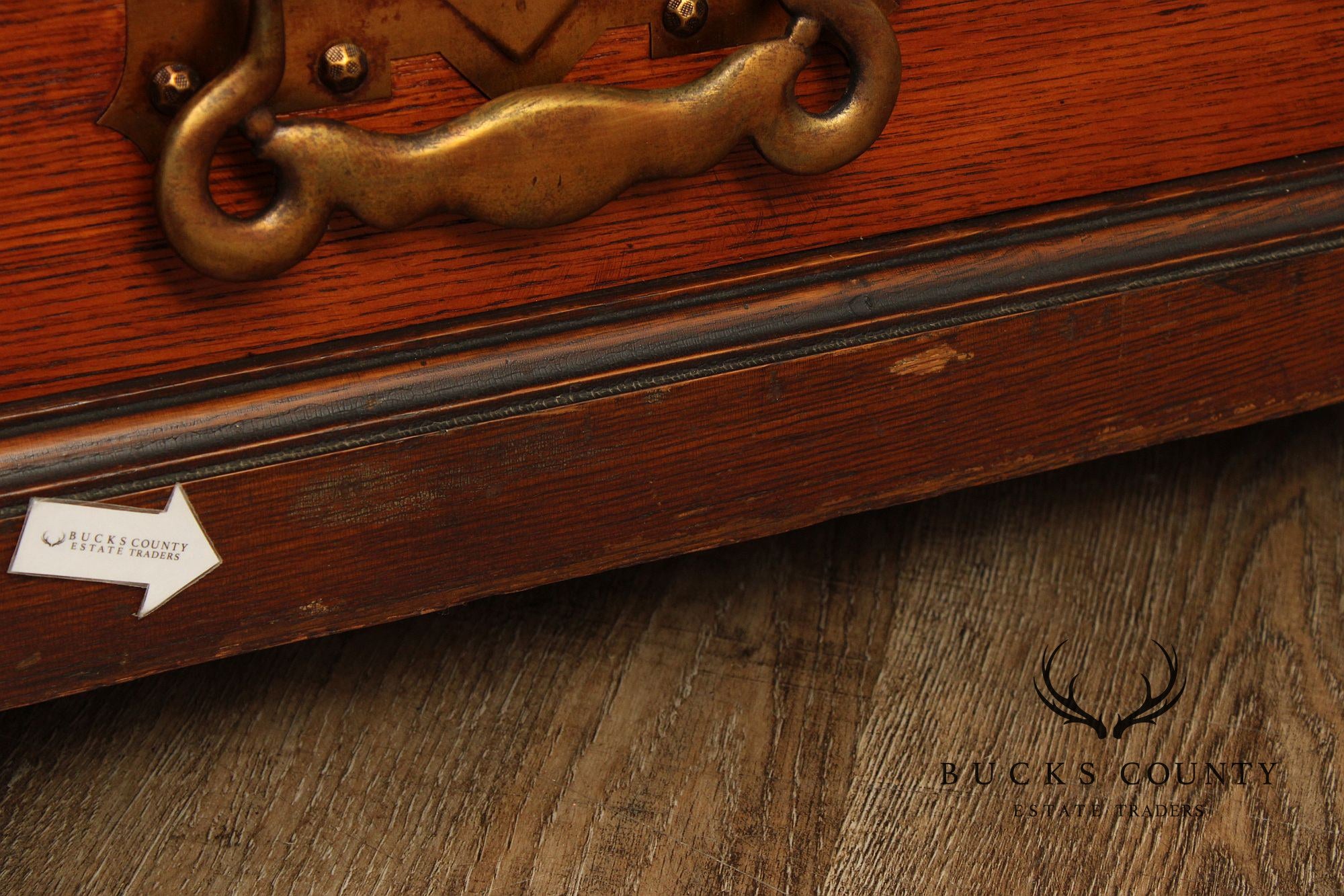 Antique Victorian Carved Oak Two-Door Bookcase