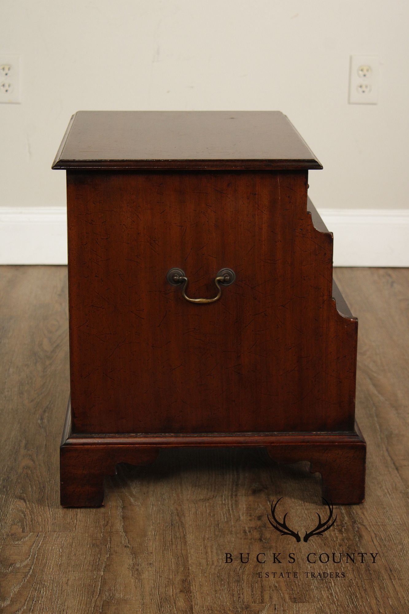 English George III Style Mahogany Three-Drawer Chest Side Table