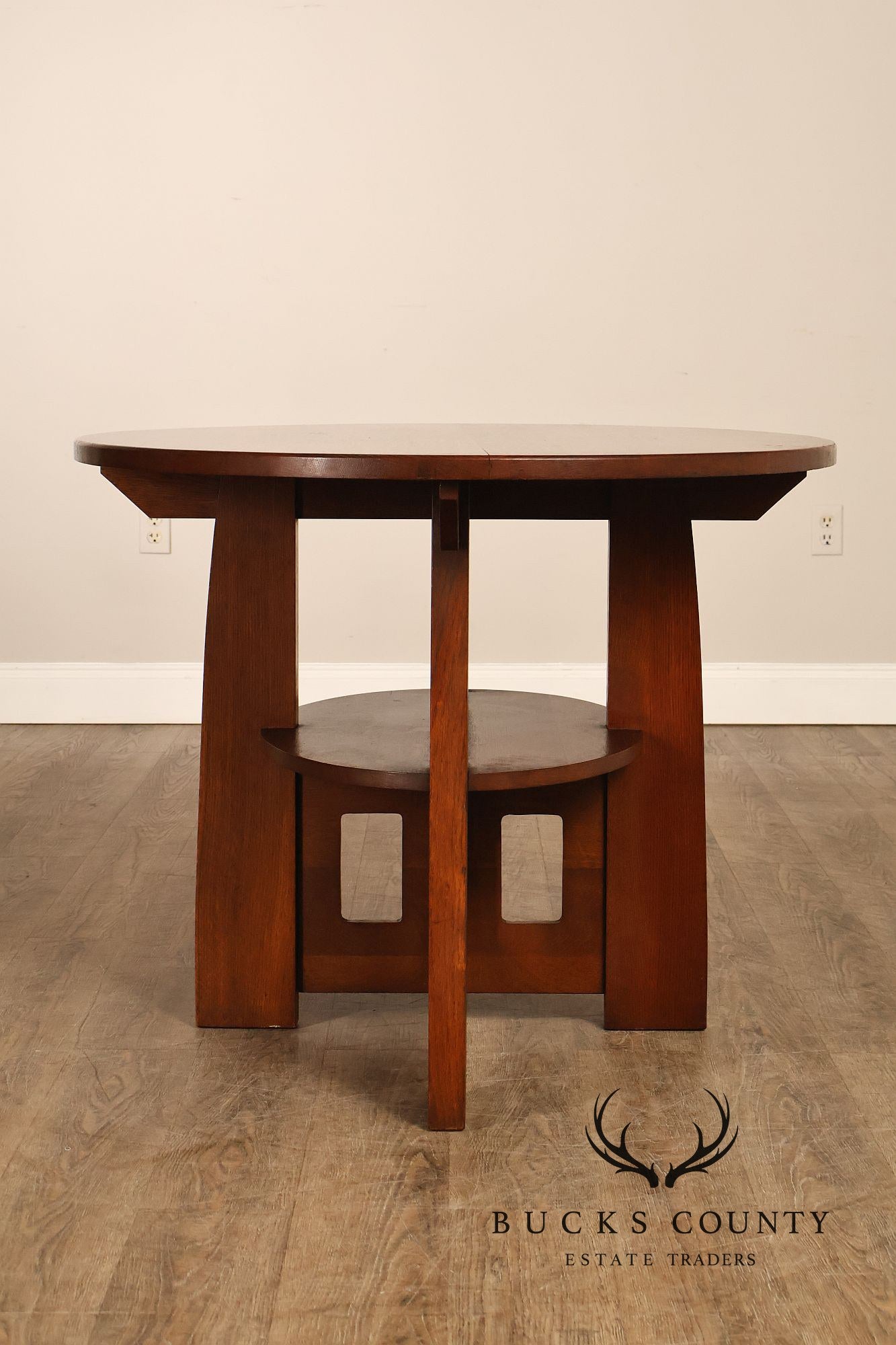 Limbert Arts And Crafts Antique Oak Double Oval Center Table Model 158