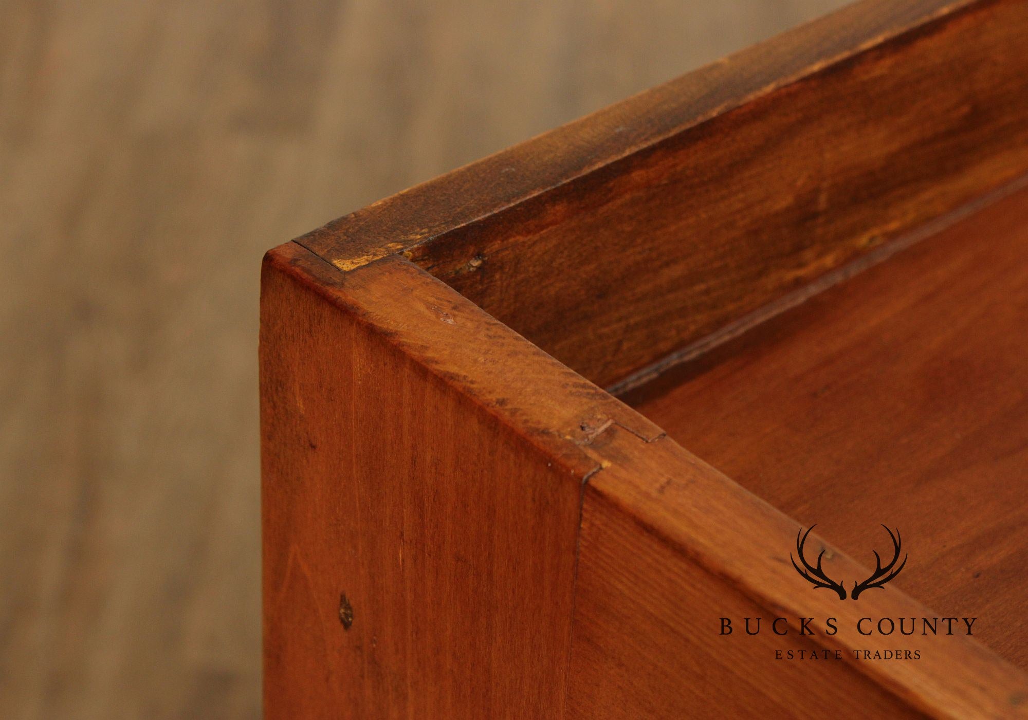 Antique 19th Century Solid Pine Dry Sink Cabinet With Porcelain Knobs