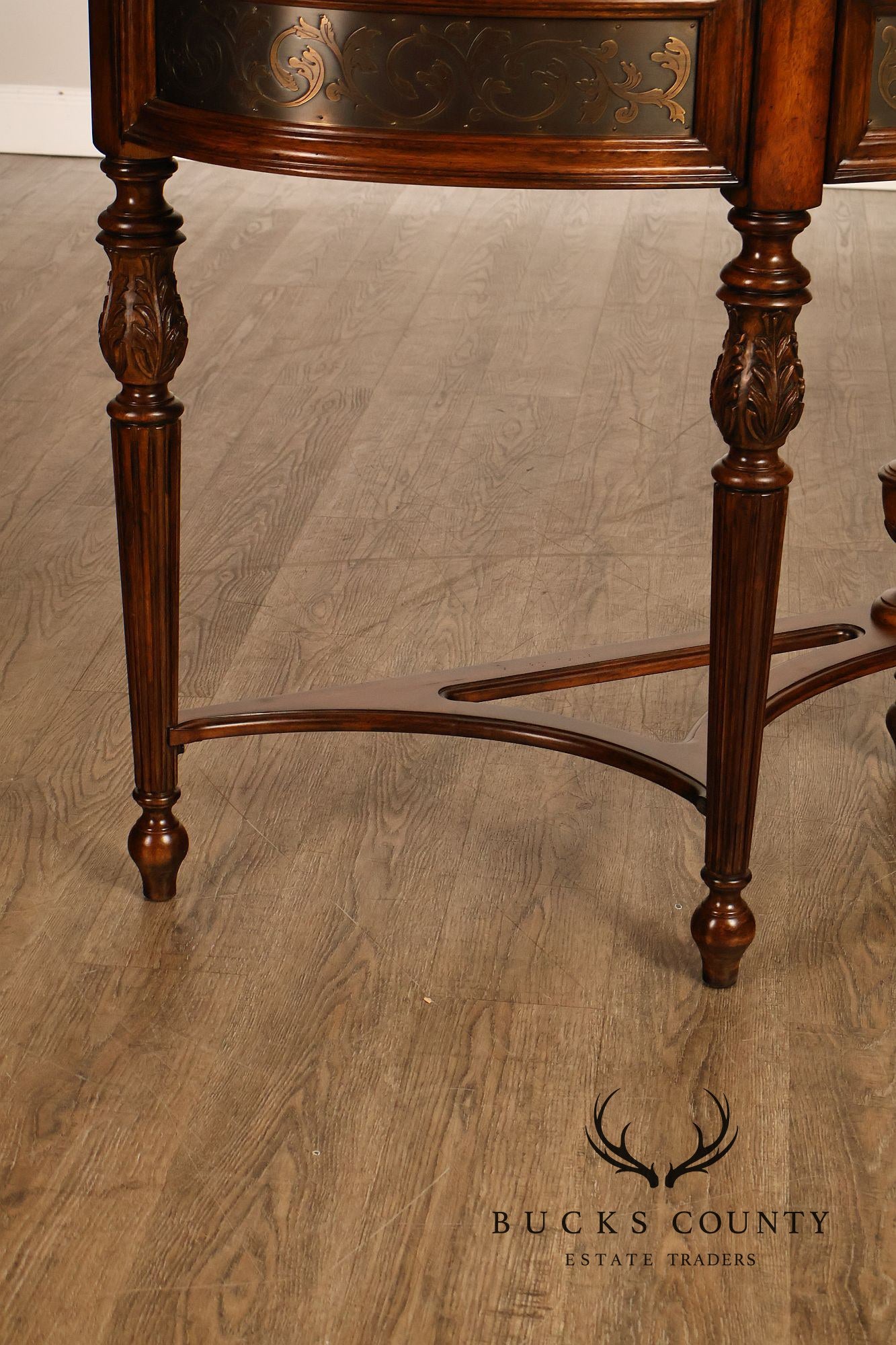 Mahogany Adams Style Carved Demilune Console Table