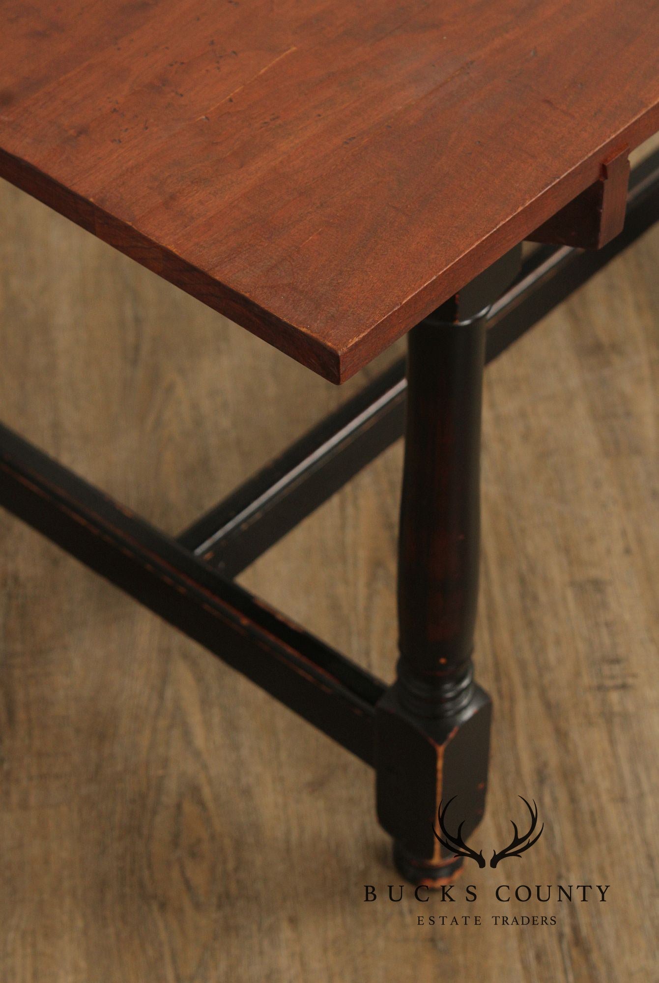 Farmhouse Style Cherry Top Painted Base Dining or Breakfast Table