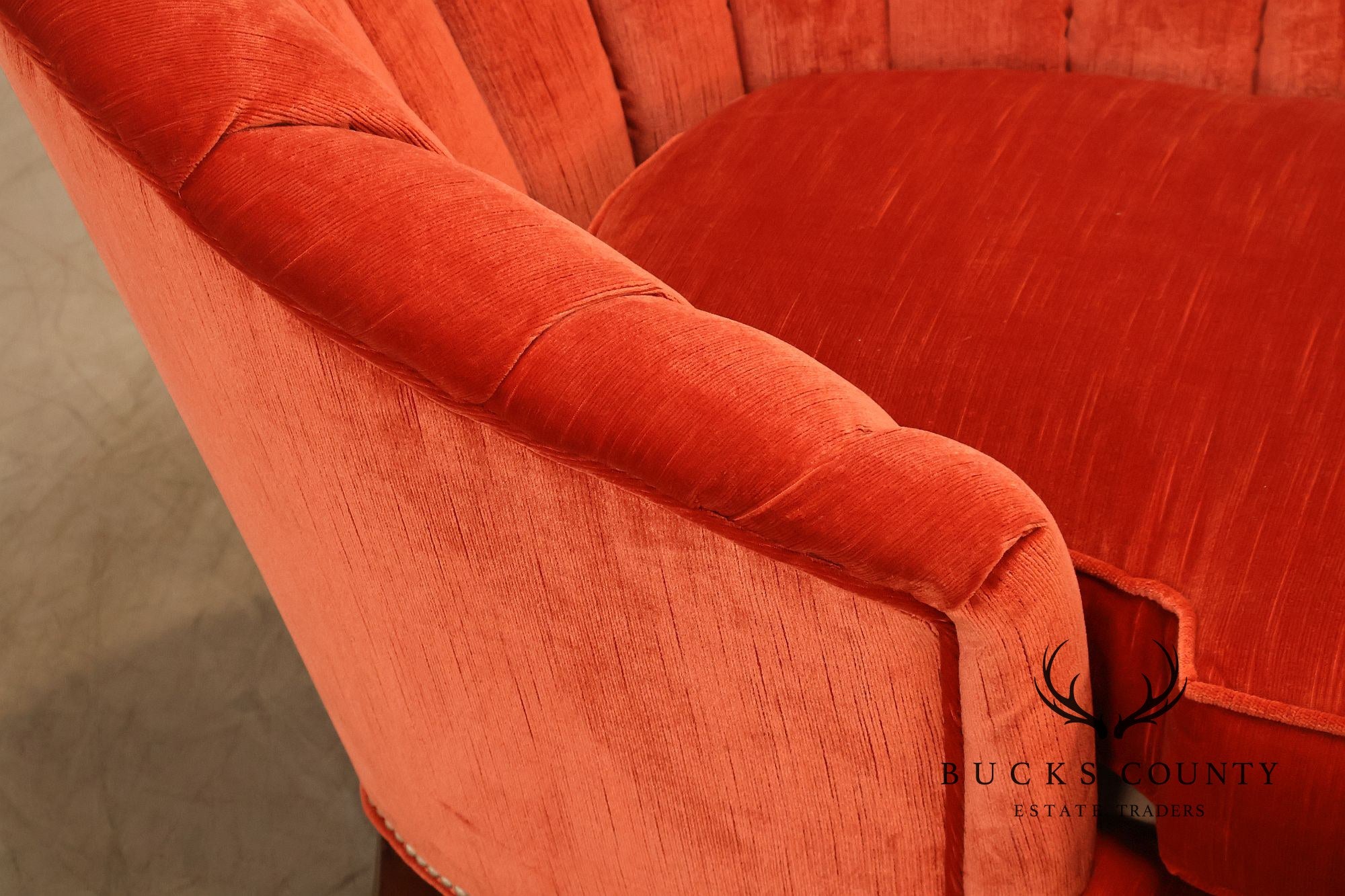 Vintage Channel Back Upholstered Chaise Lounge