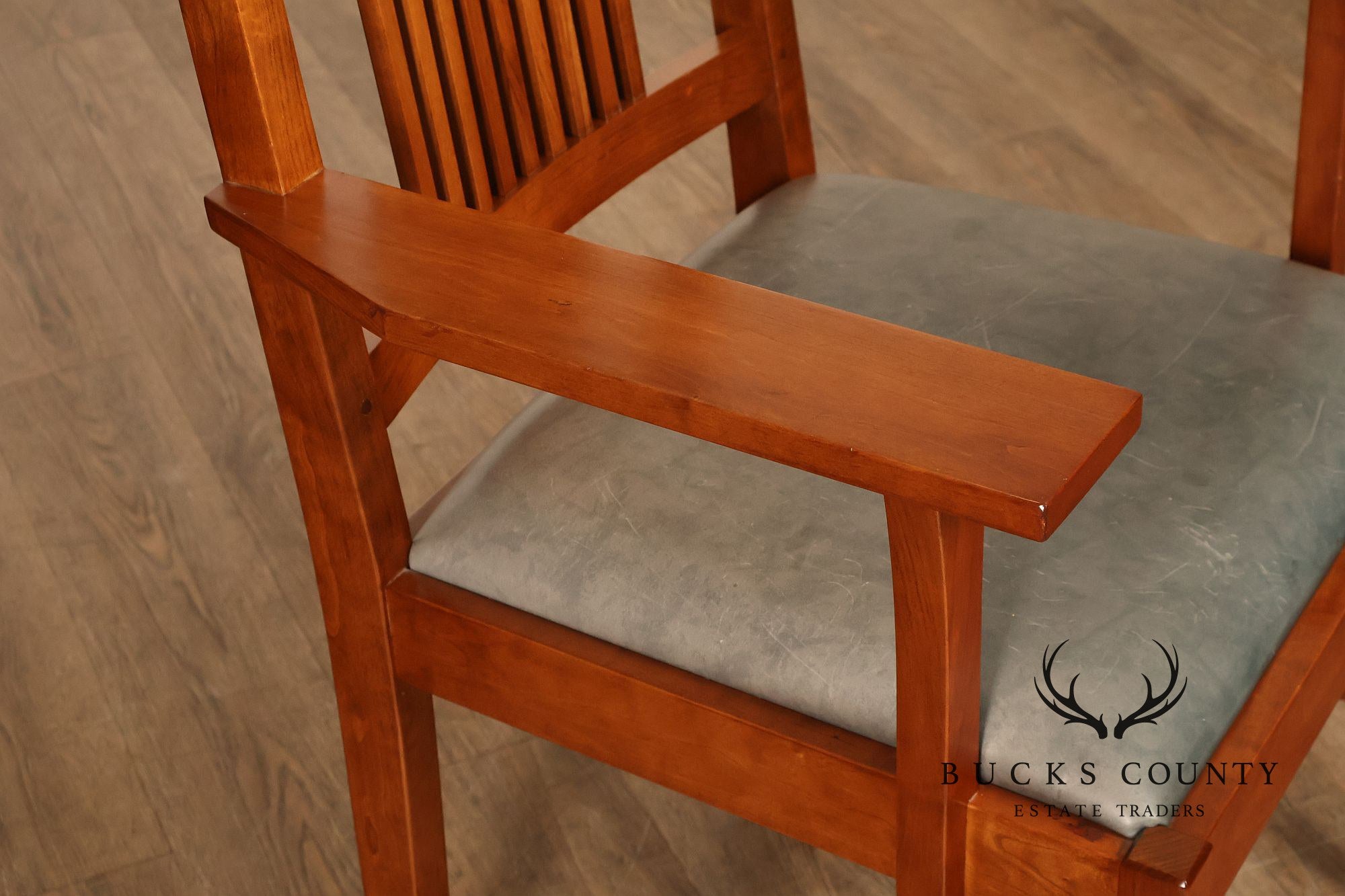 Stickley Mission Collection Set Of Eight Cherry Spindle Dining Chairs