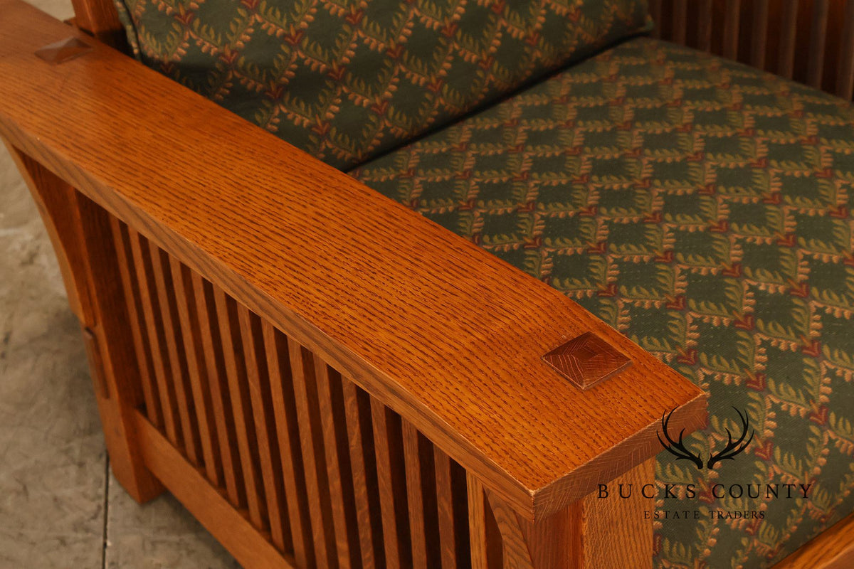 Stickley Mission Collection Oak Bent Arm Morris Chair