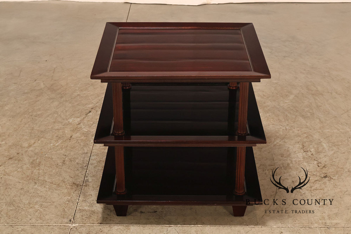 Baker Furniture Barbara Barry Collection Three Tier Mahogany Side Table