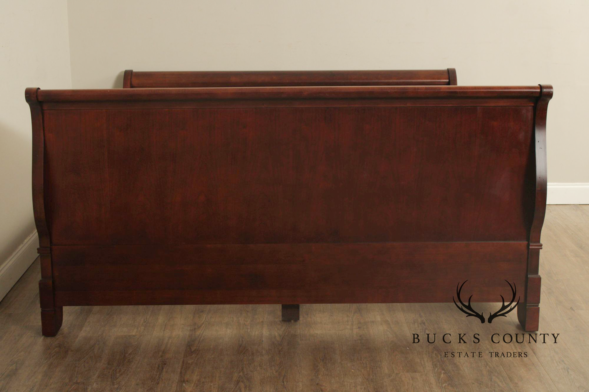 Louis Philippe Style Cherry King Sleigh Bed