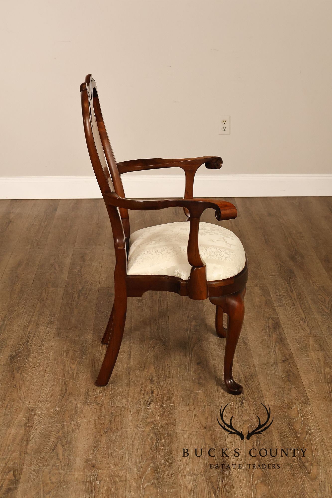 Saybolt Cleland Queen Anne Style Vintage Walnut Armchair