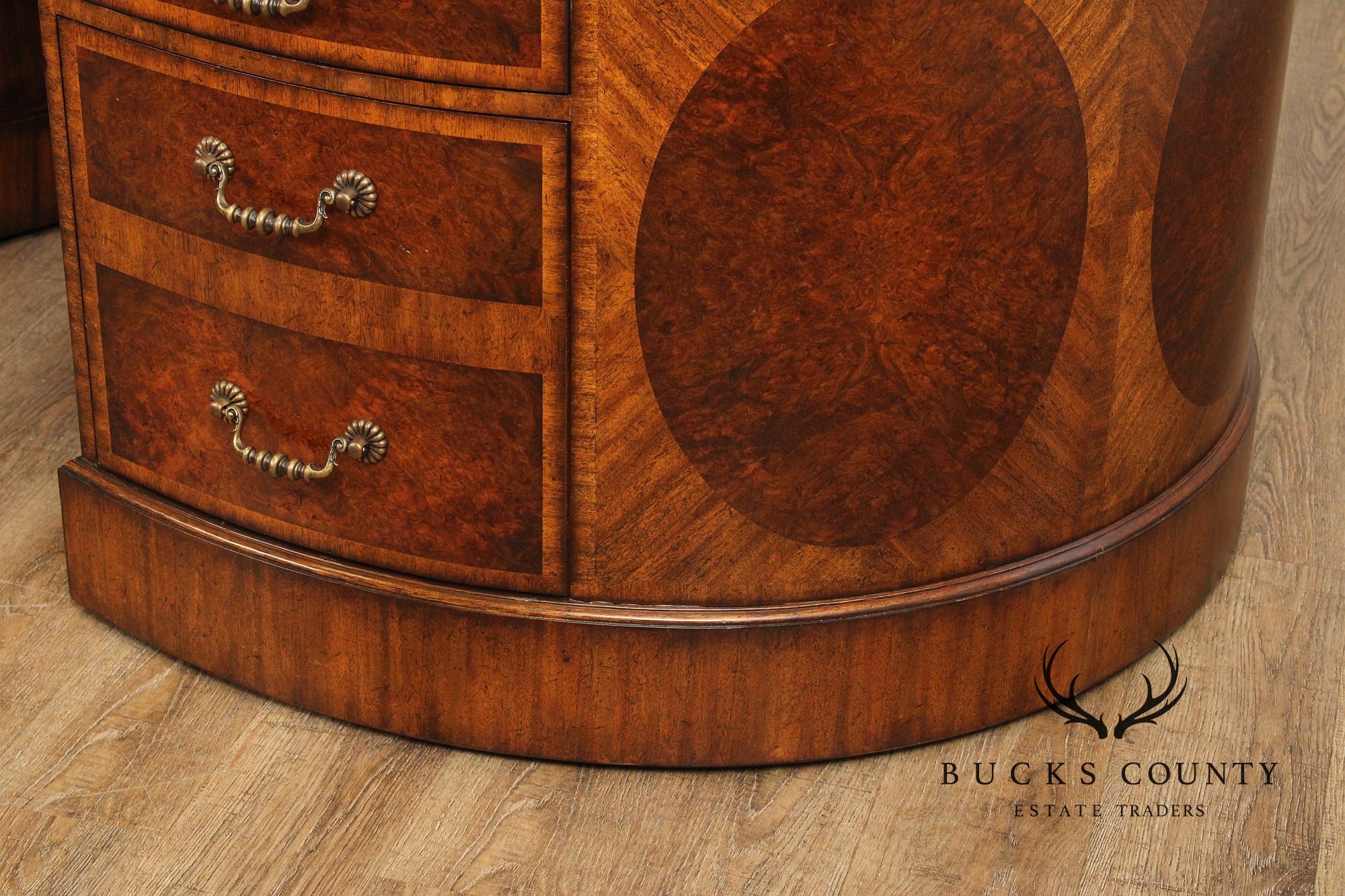 Maitland Smith Leather-Top Oval Partner's Desk