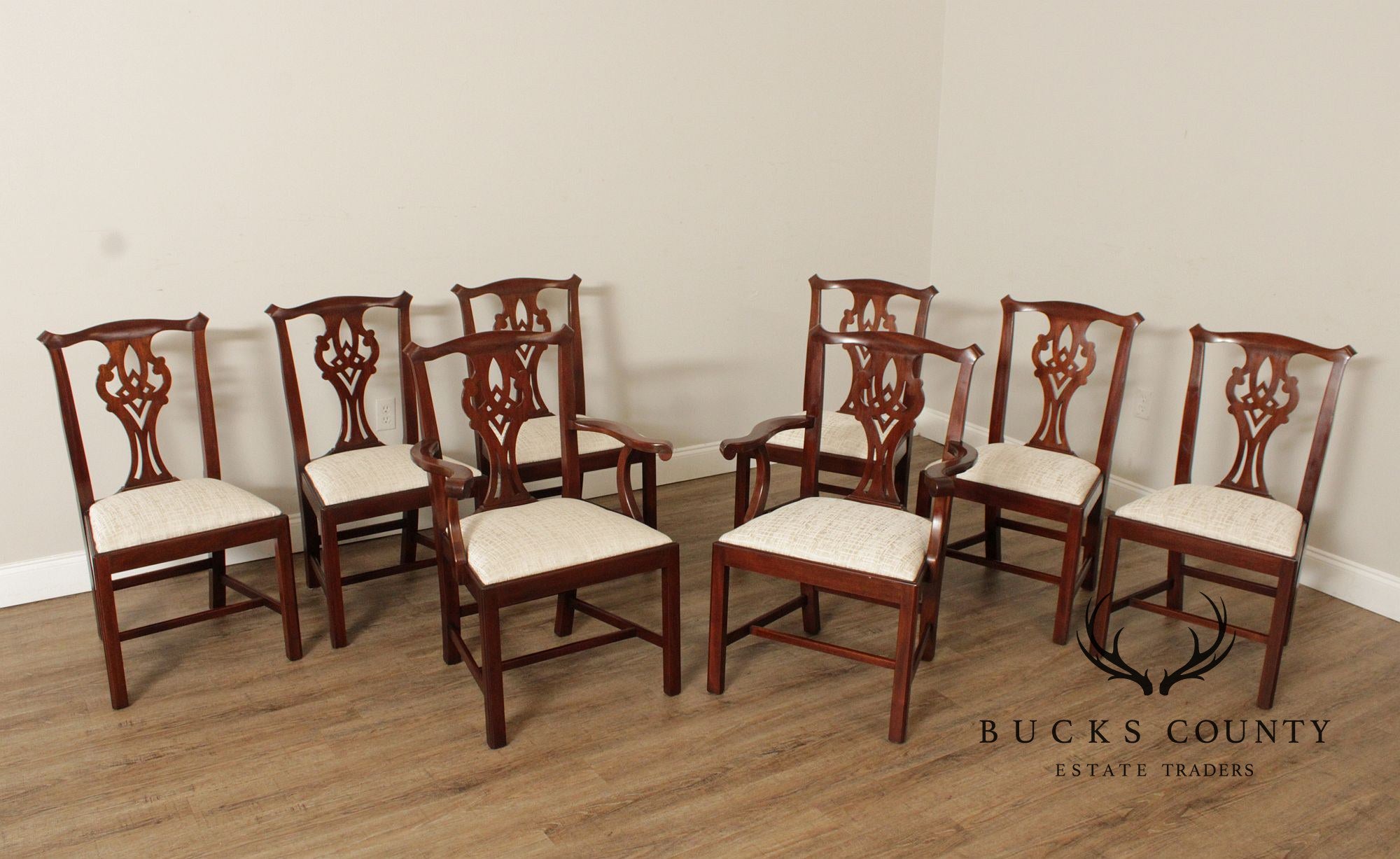 Henkel Harris Georgian Style Set of Eight Mahogany Dining Chairs