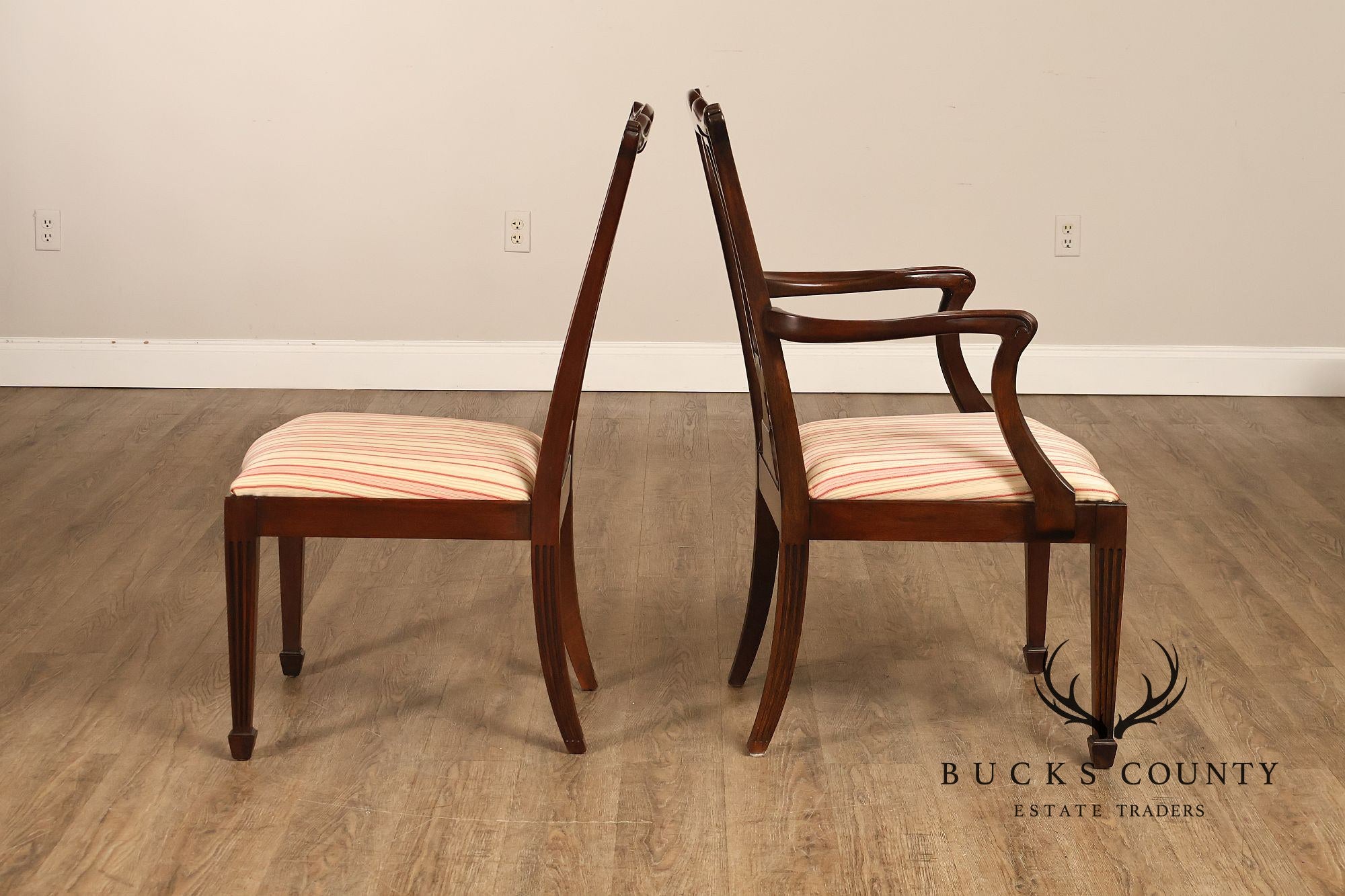 Henkel Harris Mahogany Set Of Eight Lyre Back Dining Chairs